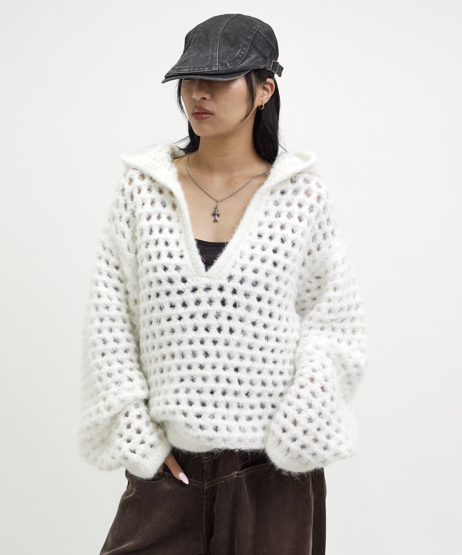 「WHO'S WHO gallery」 長袖ニット FREE アイボリー レディース WHO'S WHO gallery 「WHO'S gallery」 長袖ニット FREE