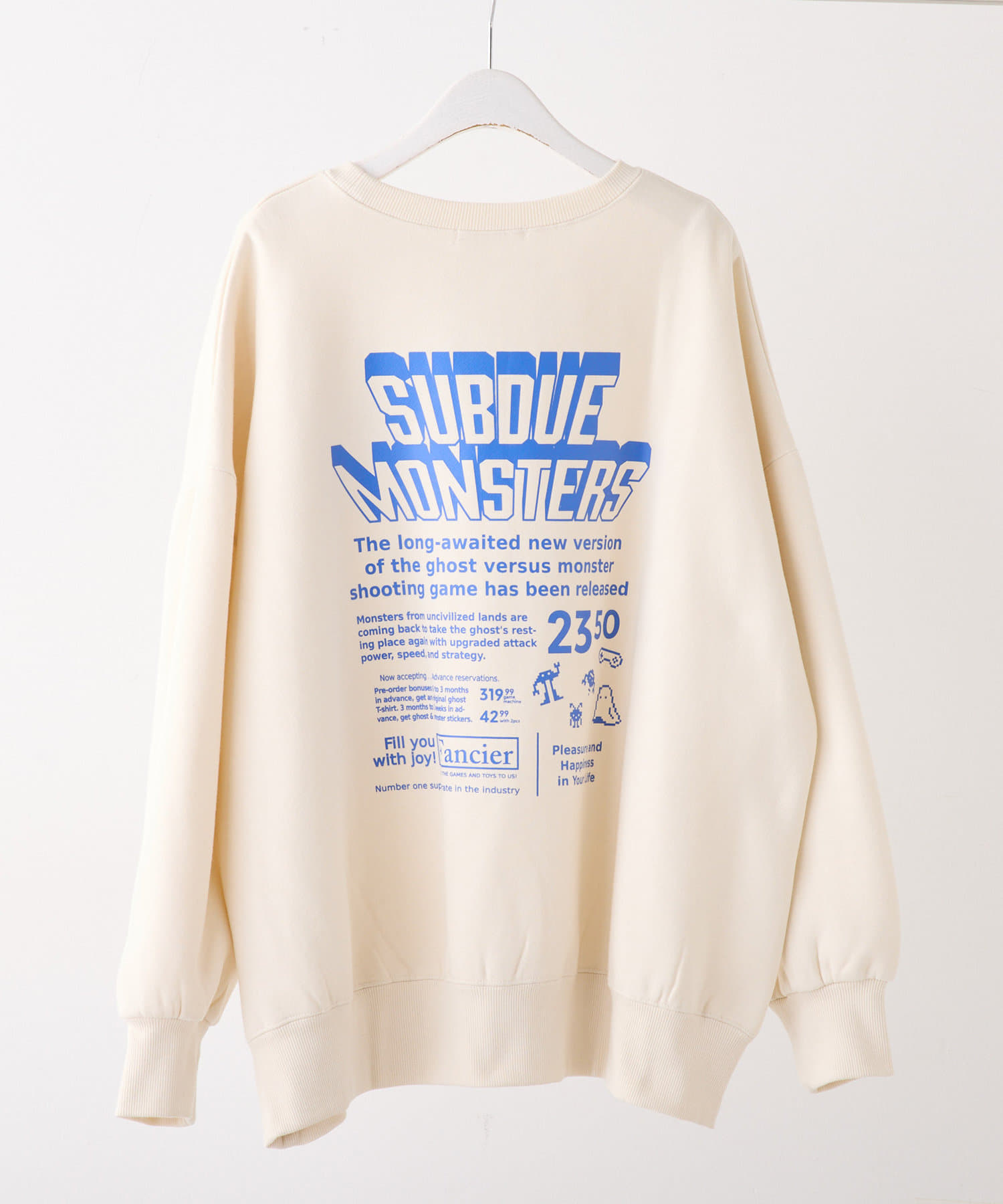 大人気デザイン】ゲームオバケプリント裏起毛スウェット | Remind me