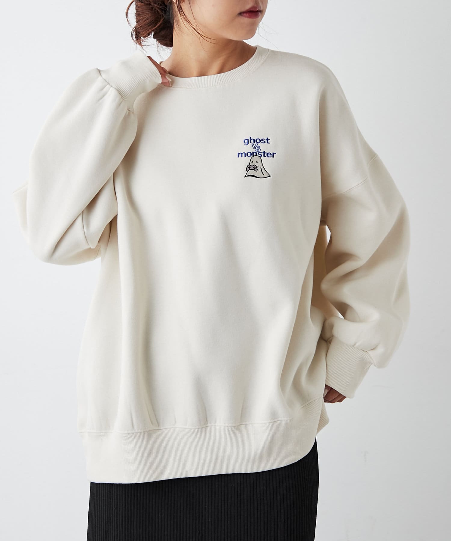大人気デザイン】ゲームオバケプリント裏起毛スウェット | Remind me