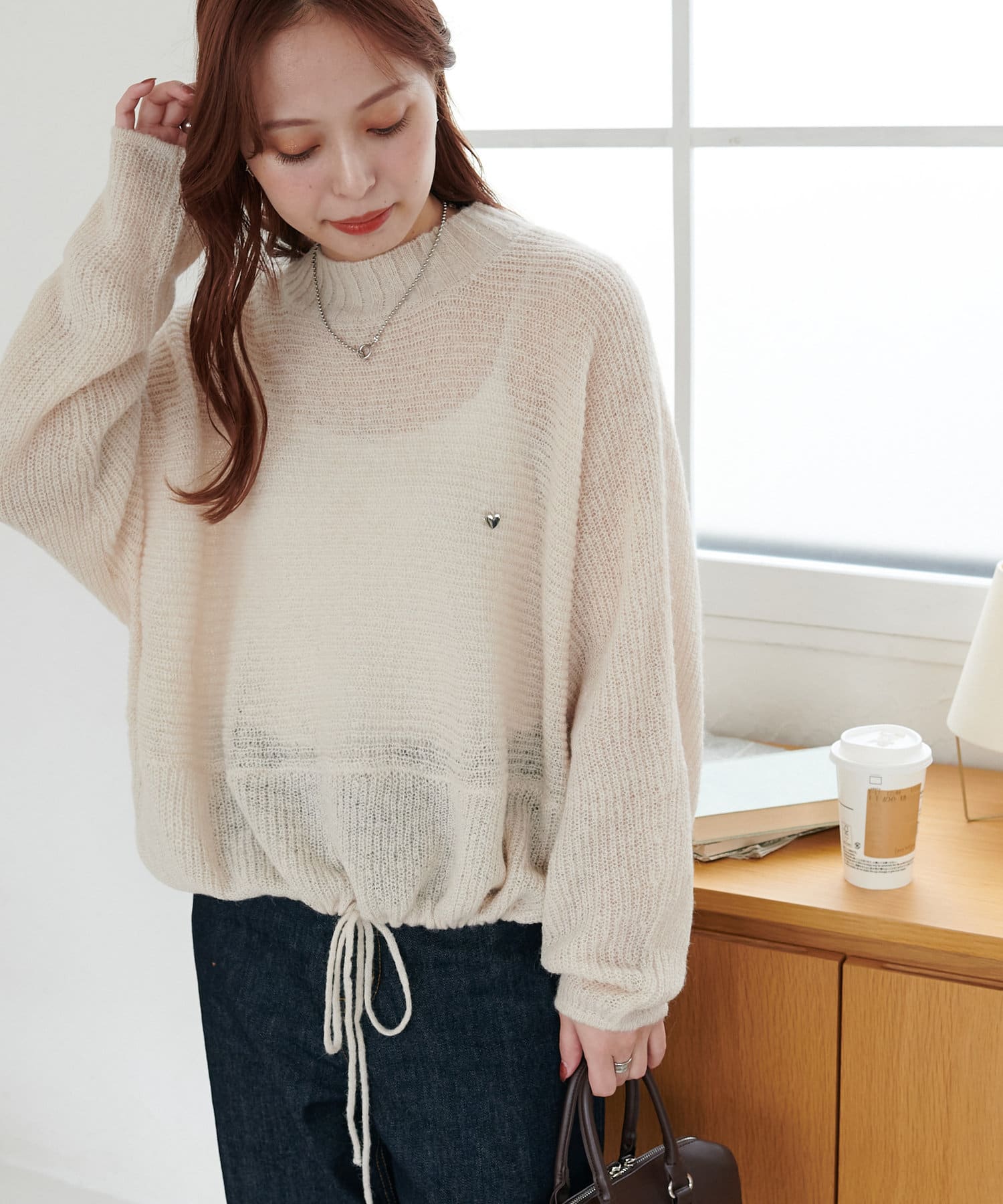 WEB限定】ハートチャームニットプルオーバー | DISCOAT(ディスコート  