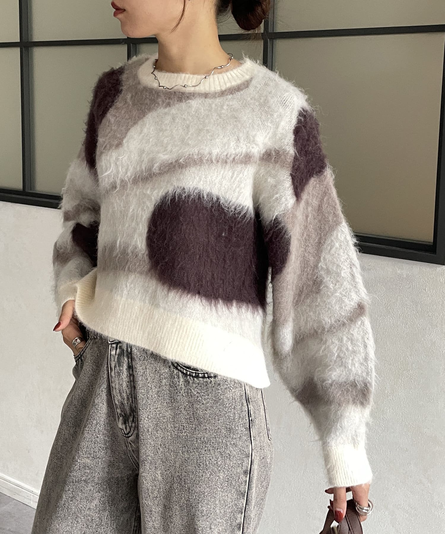 ニュアンス柄シャギーニット | Thevon.(ゼヴォン)レディース