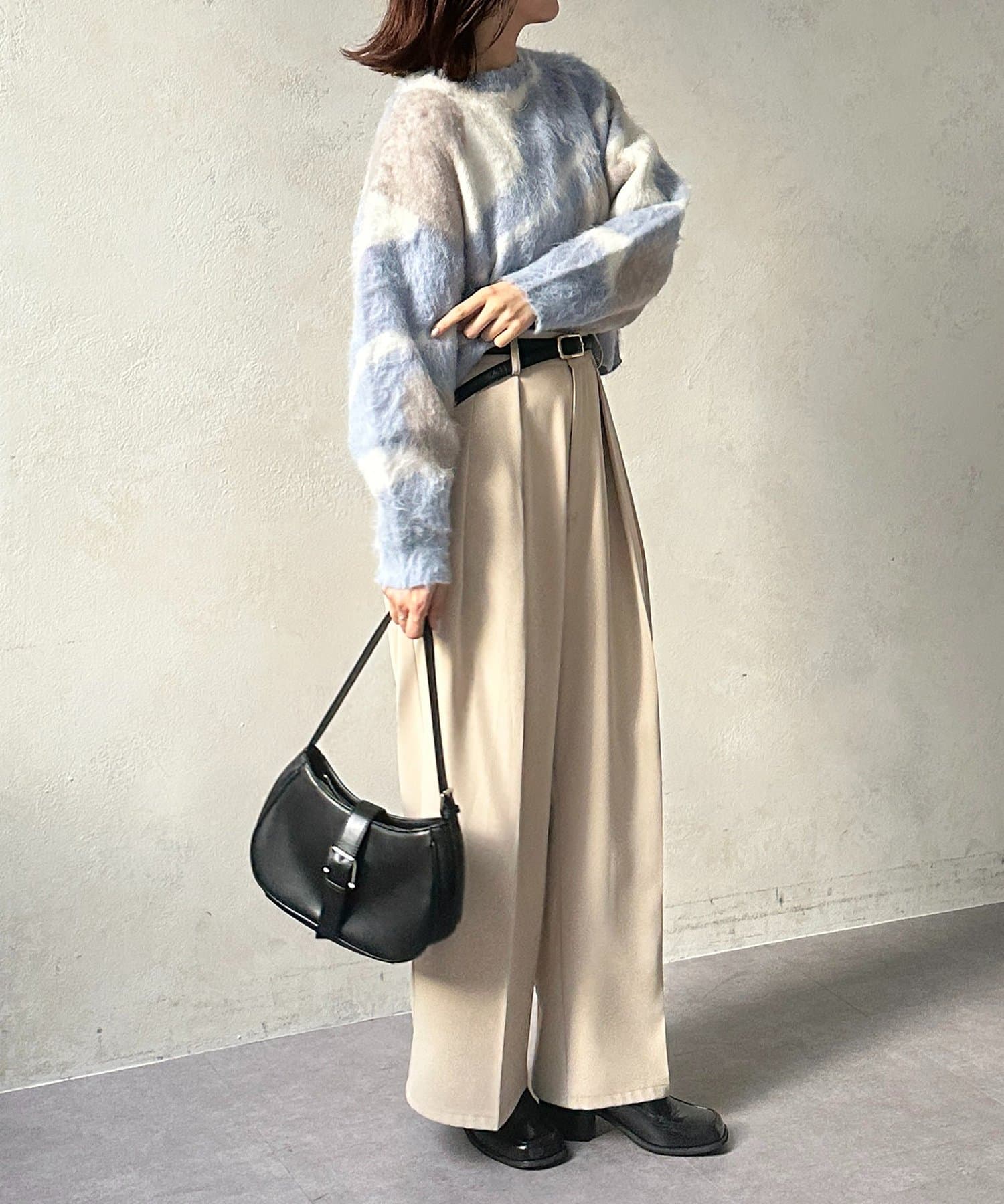 Thevon.(ゼヴォン) ニュアンス柄シャギーニット