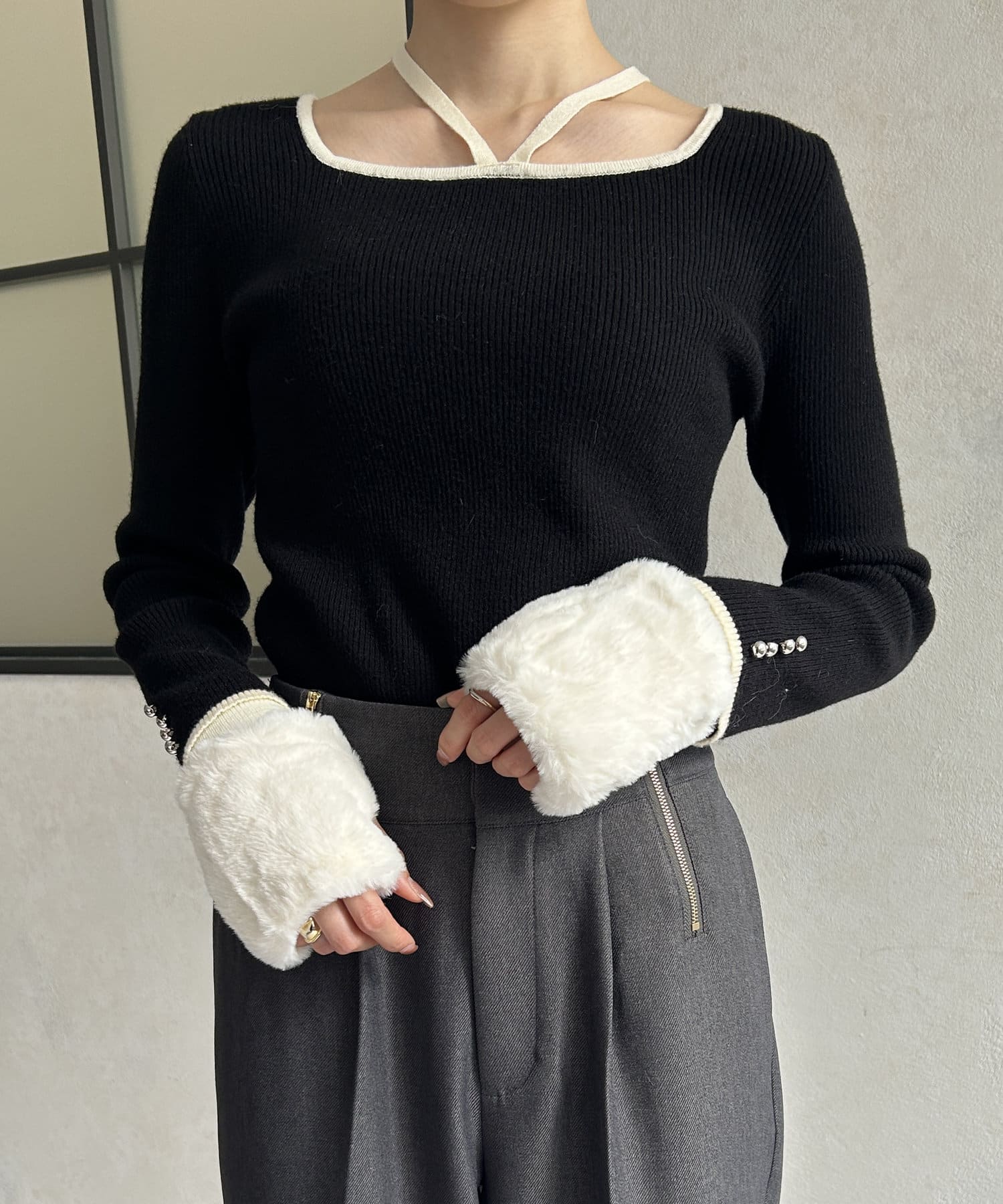 フェイクラビットファーハンドウォーマー | Thevon.(ゼヴォン