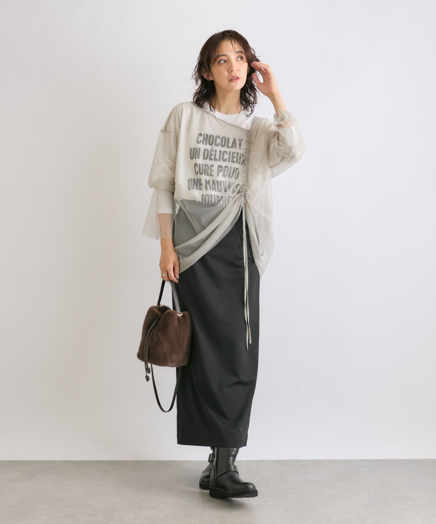 RIVE DROITE】アシンメトリーチュールプルオーバー | OUTLET
