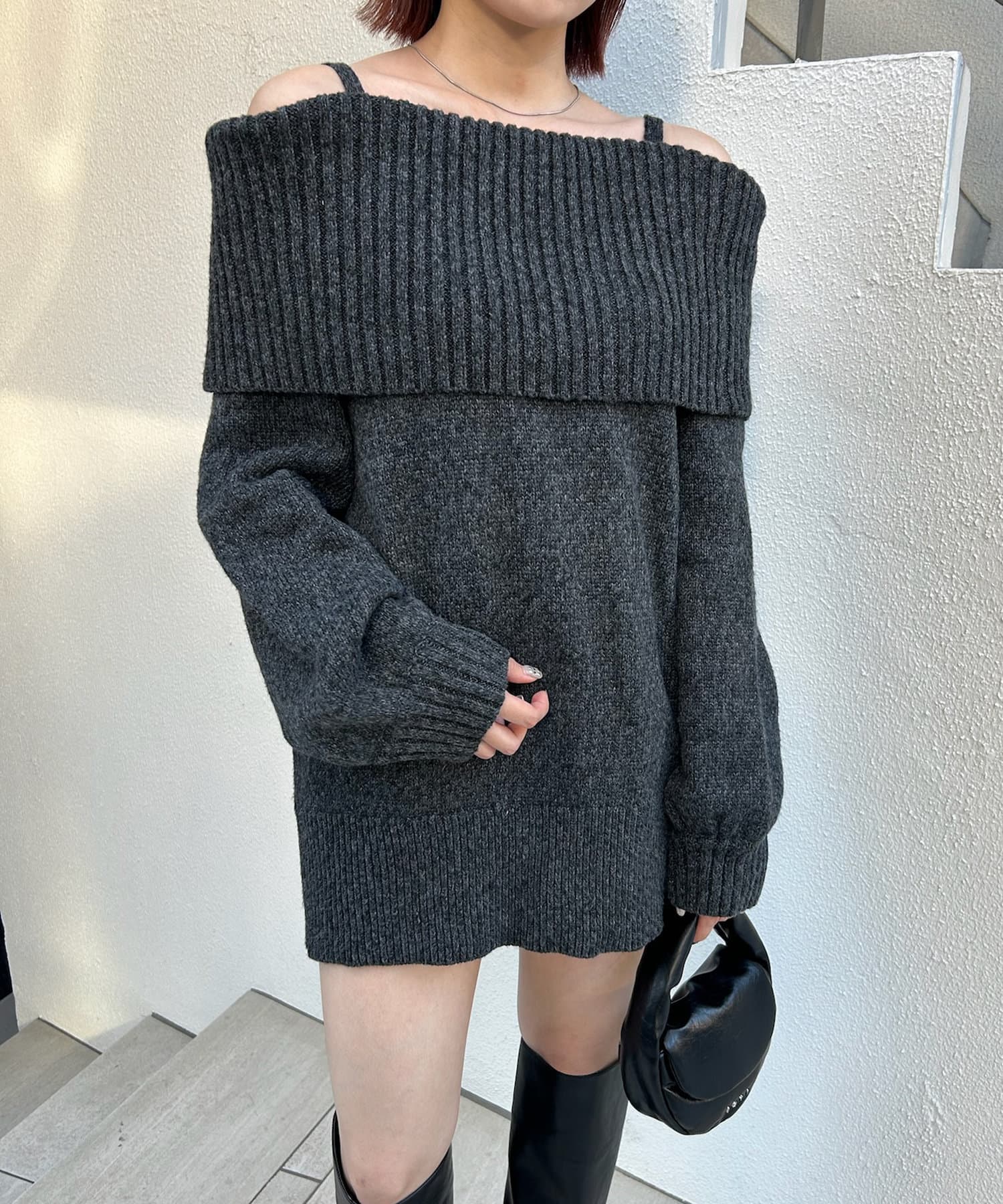 セール】[mline]カットアウトニットワンピース（ワンピース