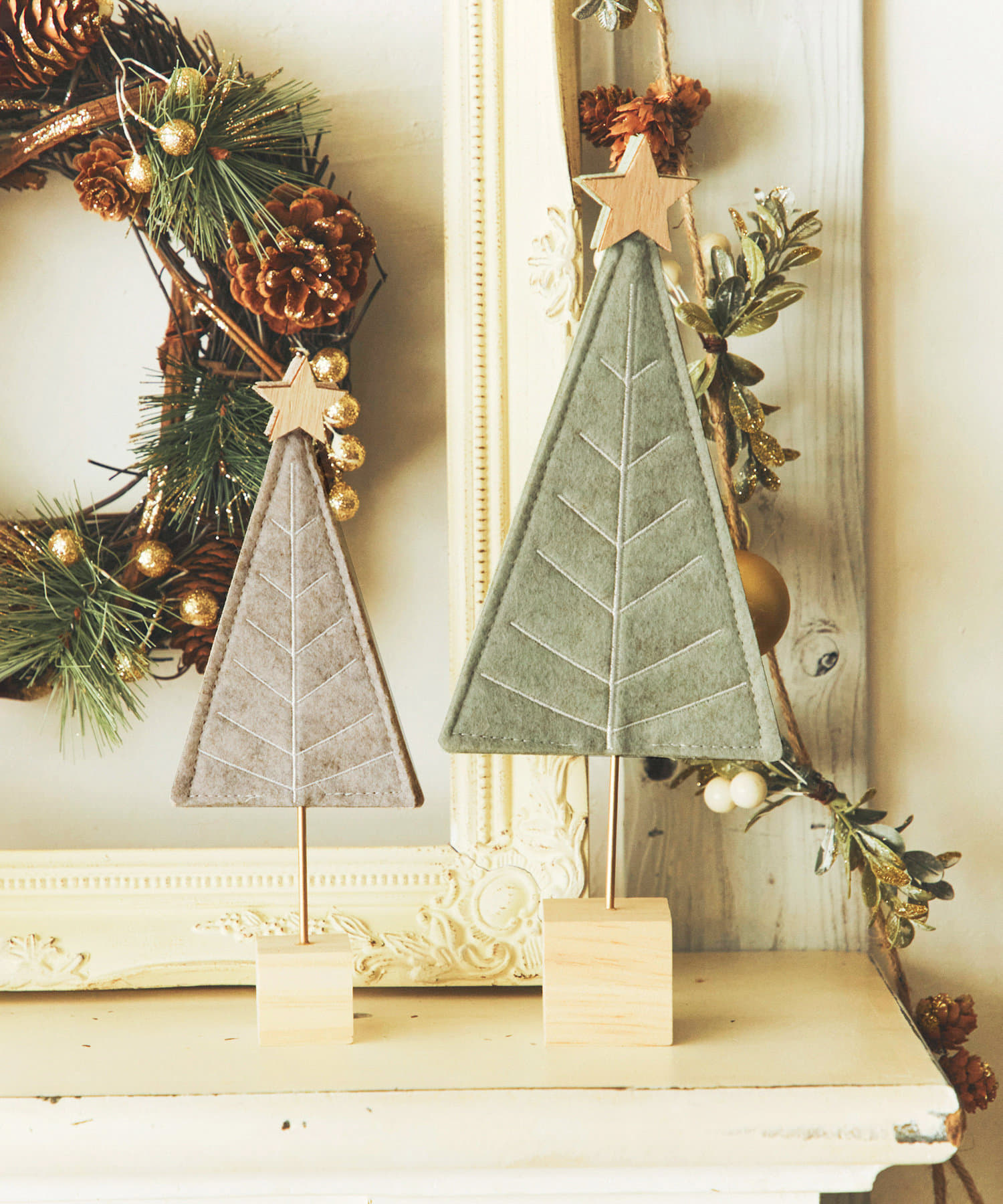 ミニクリスマスツリー フェルトオーナメント付き