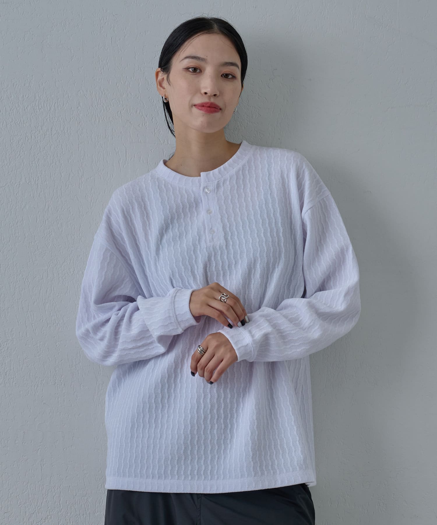 シャギージャガードヘンリーネックプルオーバー | COLONY 2139  