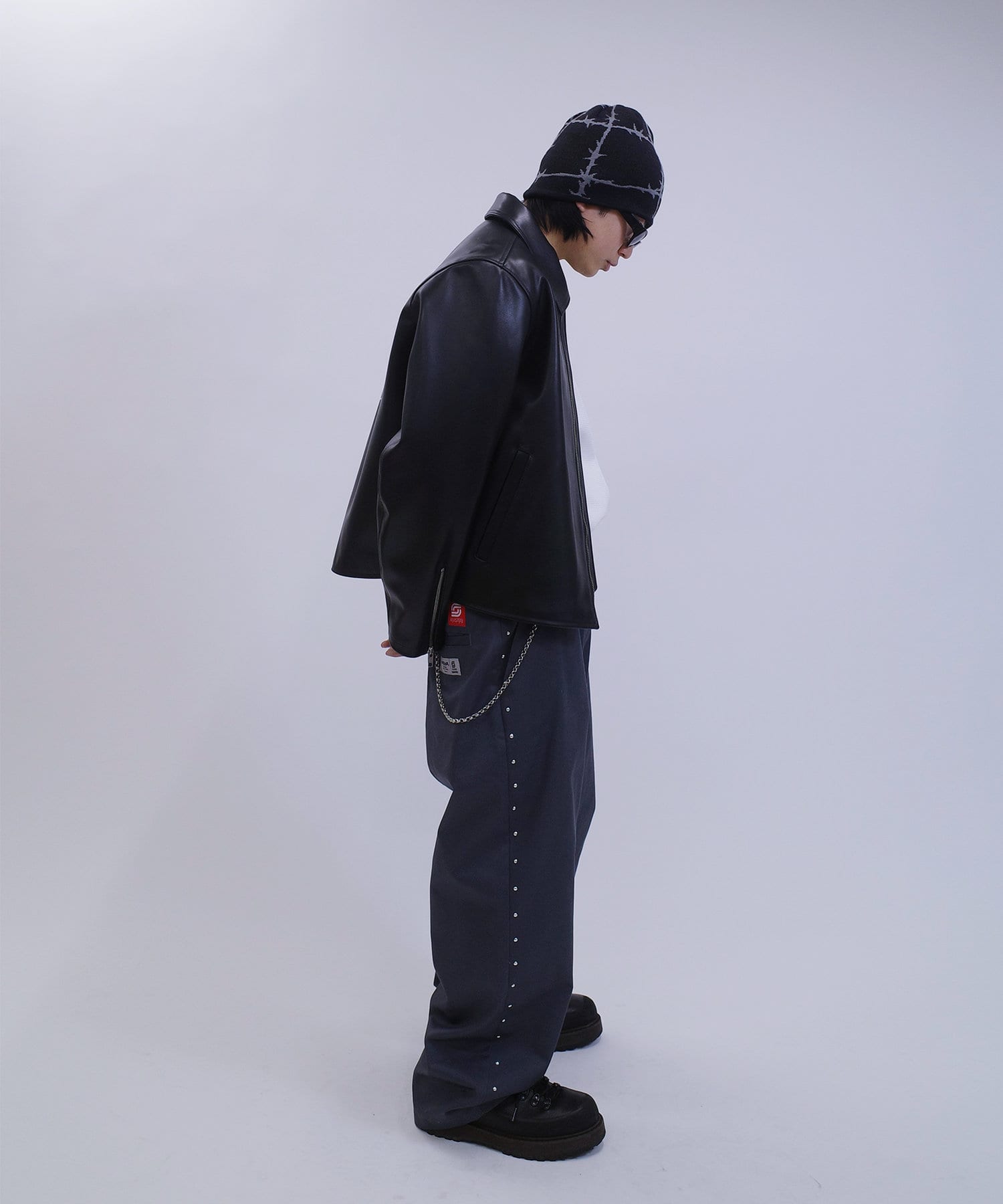 Sourcream/サワークリーム】バラレザーシングルライダース