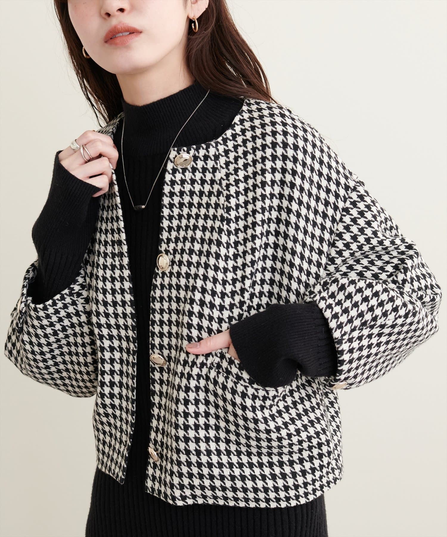 Web限定】金釦ショート丈ジャケット | natural couture