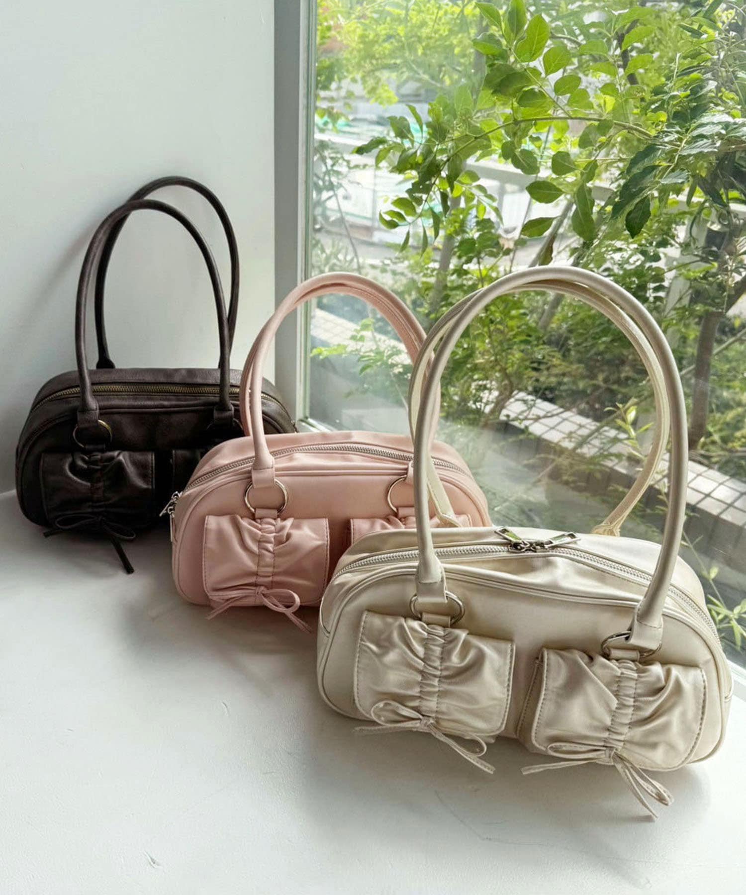 one after another NICE CLAUP(ワンアフターアナザー ナイスクラップ) 【沢山荷物が入る◎】ドロストポケット付きボストンバッグ