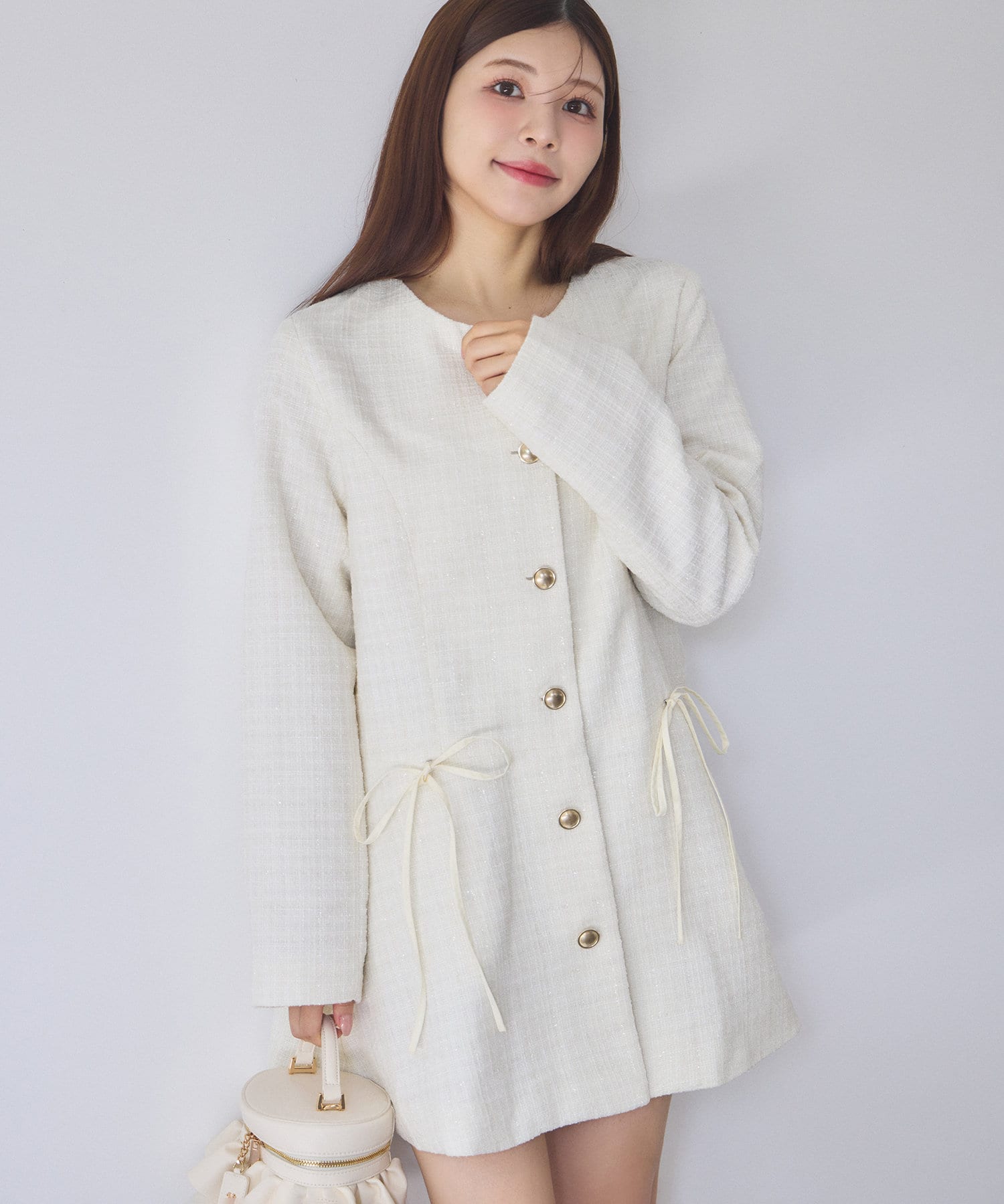 NICE CLAUP ティペット付きペプラムコート niceclaup ティペット付きペプラムコート Mサイズ