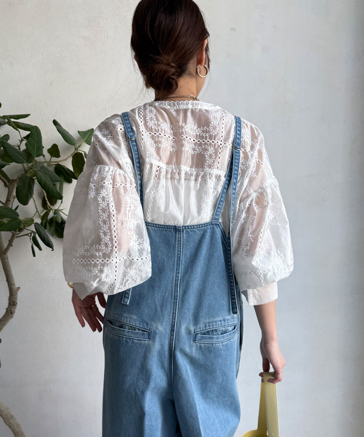 DOUDOU(ドゥドゥ) 【完売カラー再追加！/サイズ展開あり】細紐デニムフロントジップサロペット