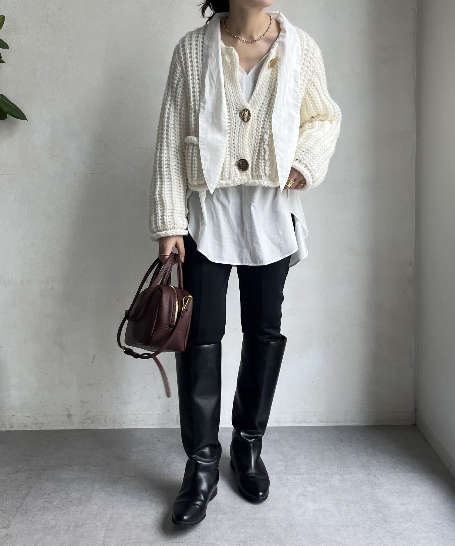 shaggy long KNIT cardigan | NKNIT