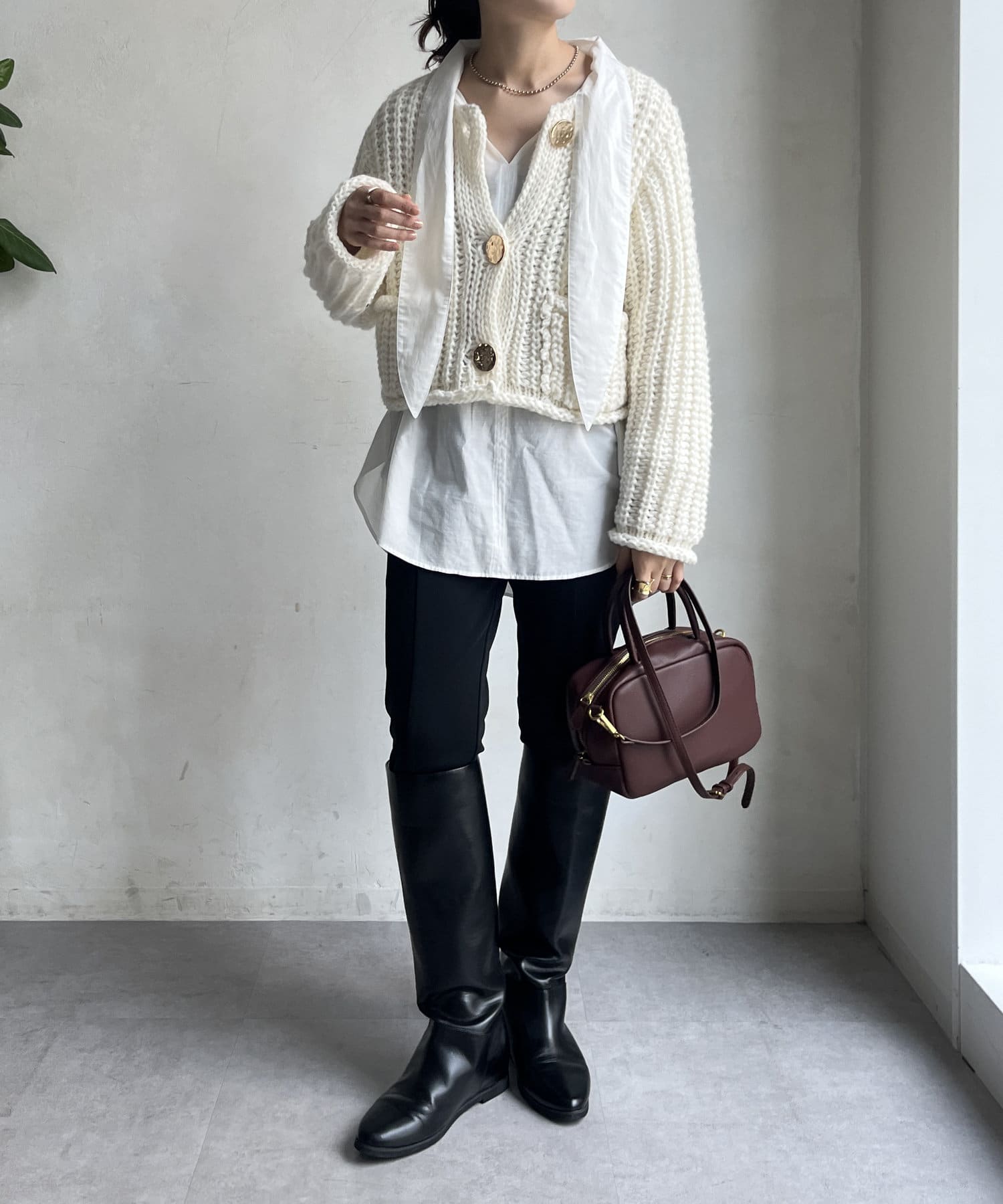 shaggy long KNIT cardigan | NKNIT
