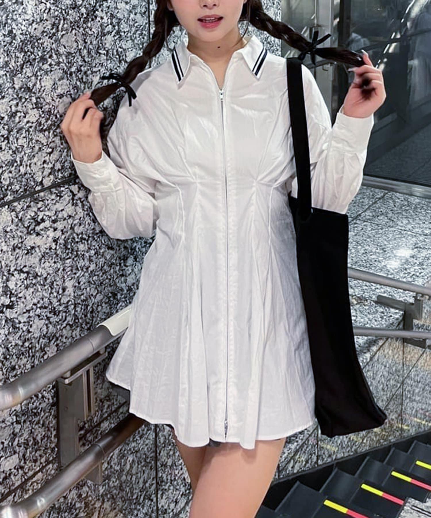 one after another】マイナス5キロ見えシャツ | NICE CLAUP / OLIVE