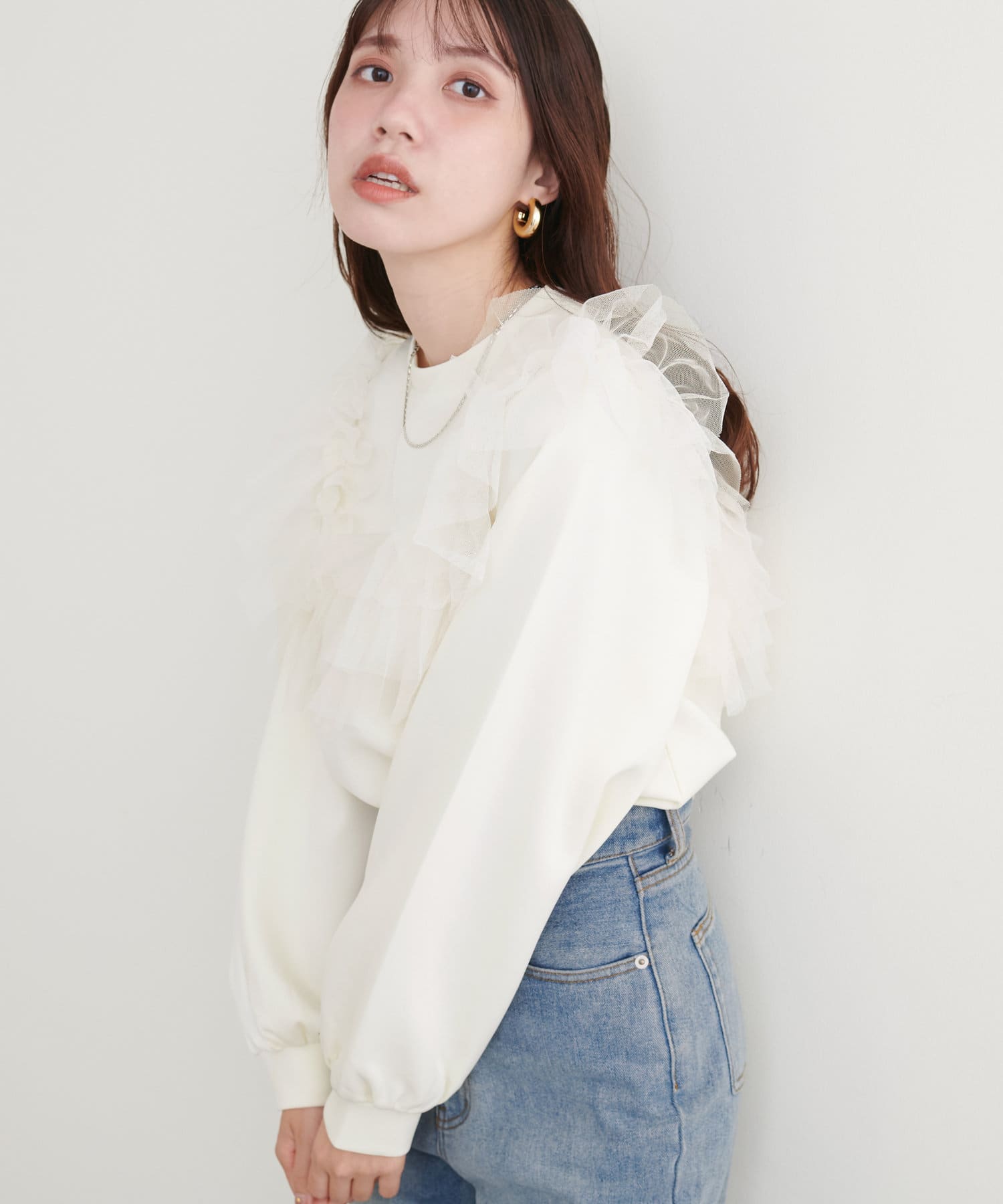 WEB限定】アレンジフリルドッキングプルオーバー | natural