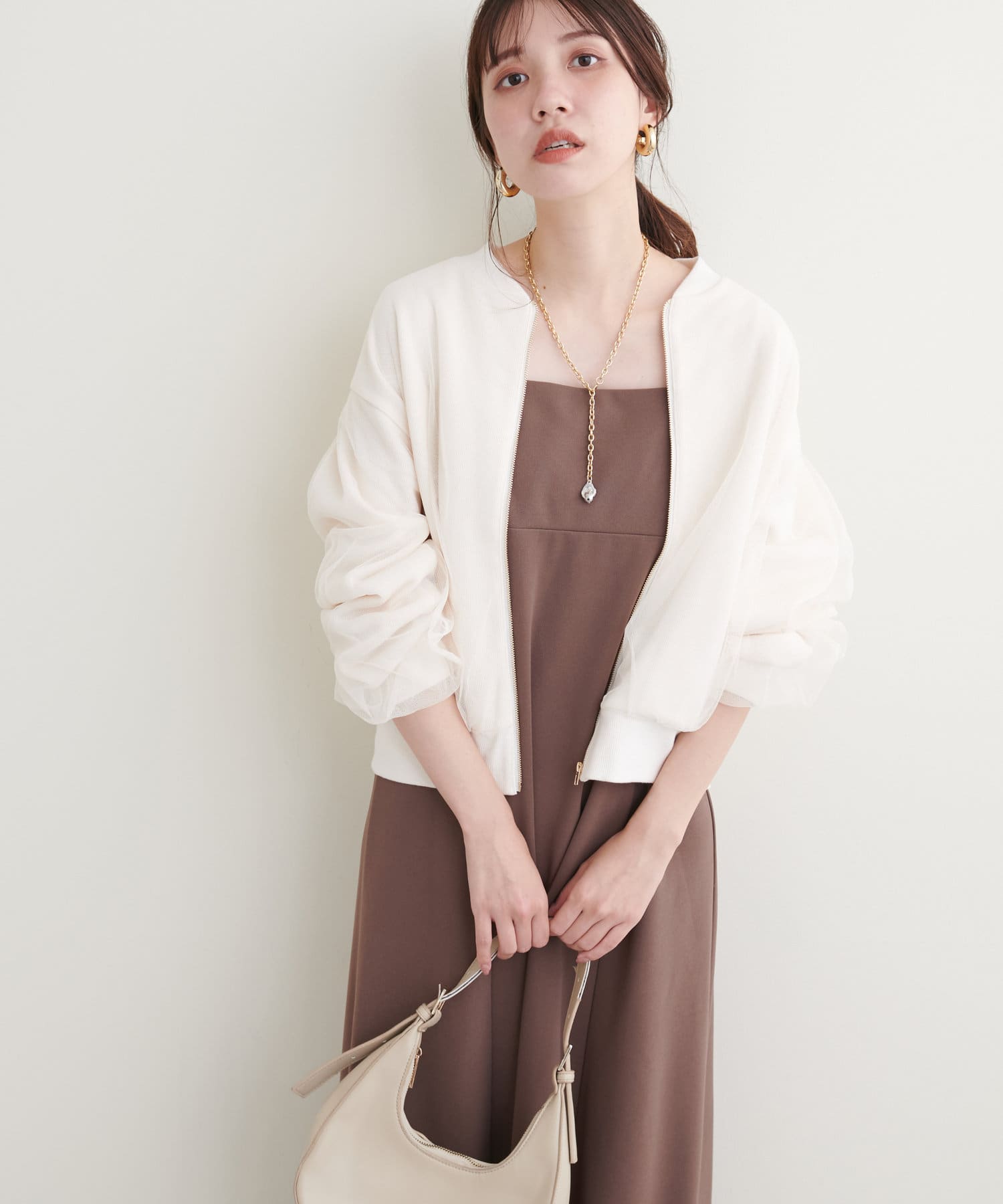 チュールレイヤードブルゾン WEB限定 /チュールレイヤードブルゾン | natural couture