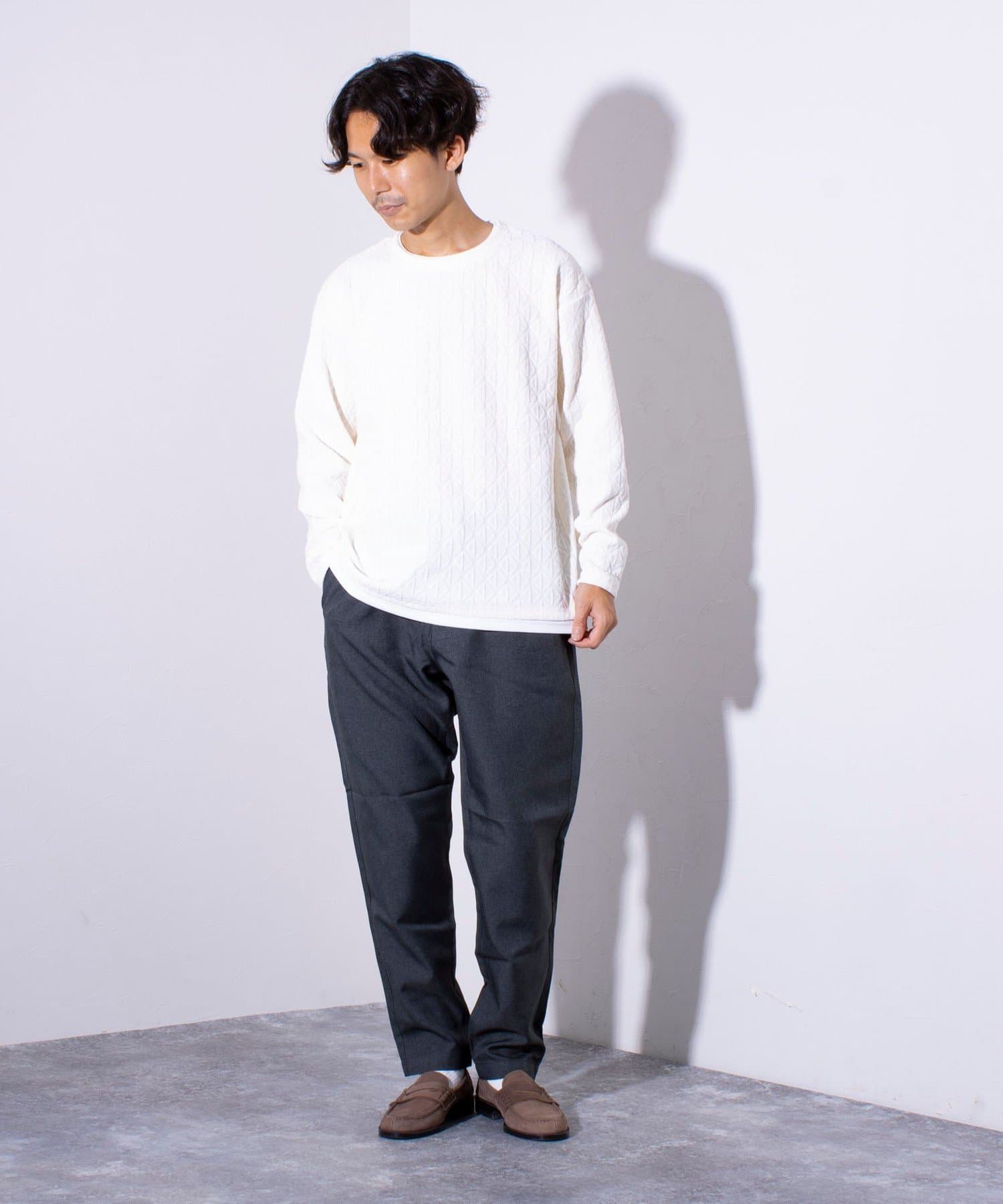 限定展開】【GLOSTER】ジオメトリック フェイクレイヤード 長袖Tシャツ 