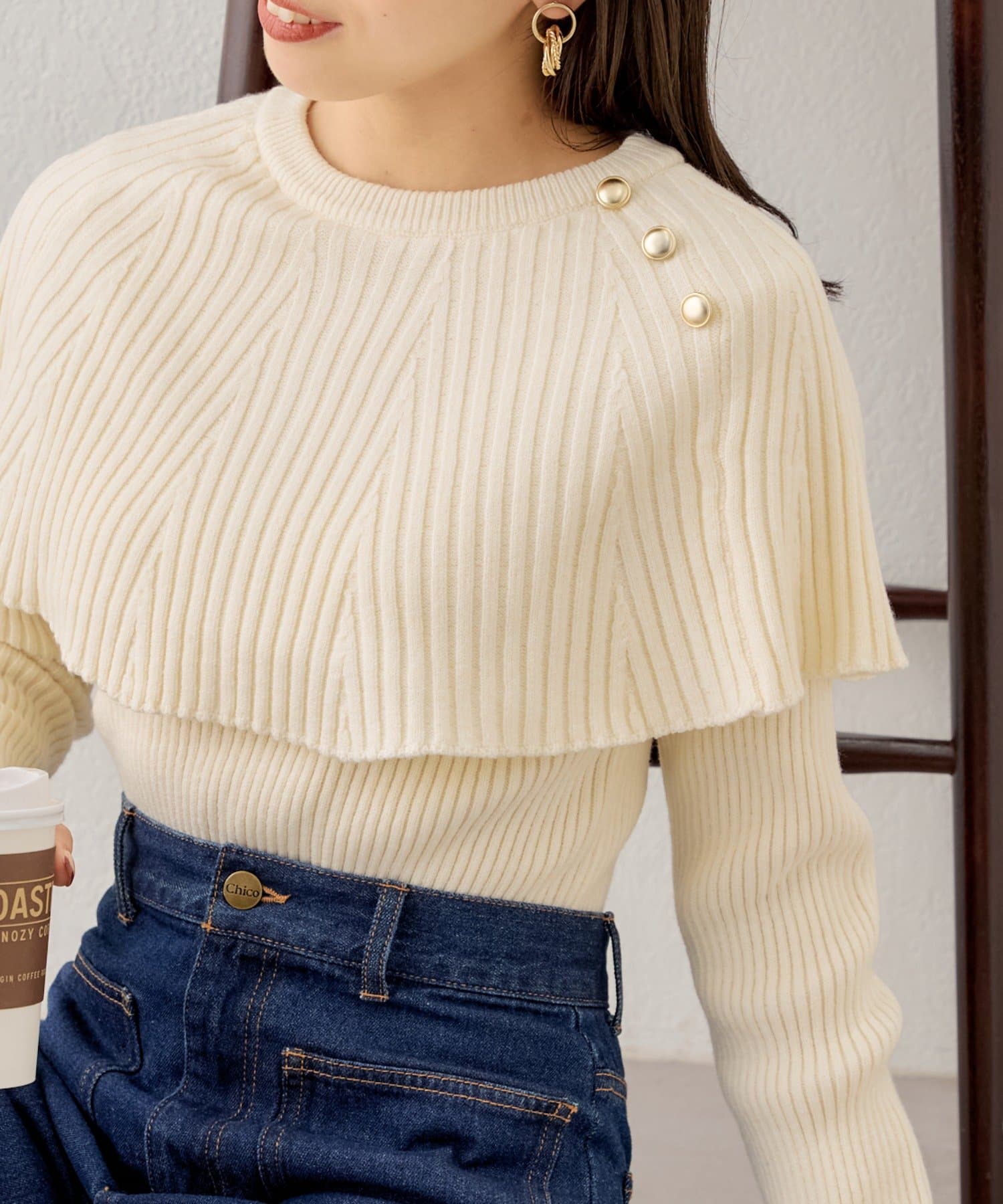 フリルデザインクルーニット | Chico(チコ)レディース | PAL CLOSET