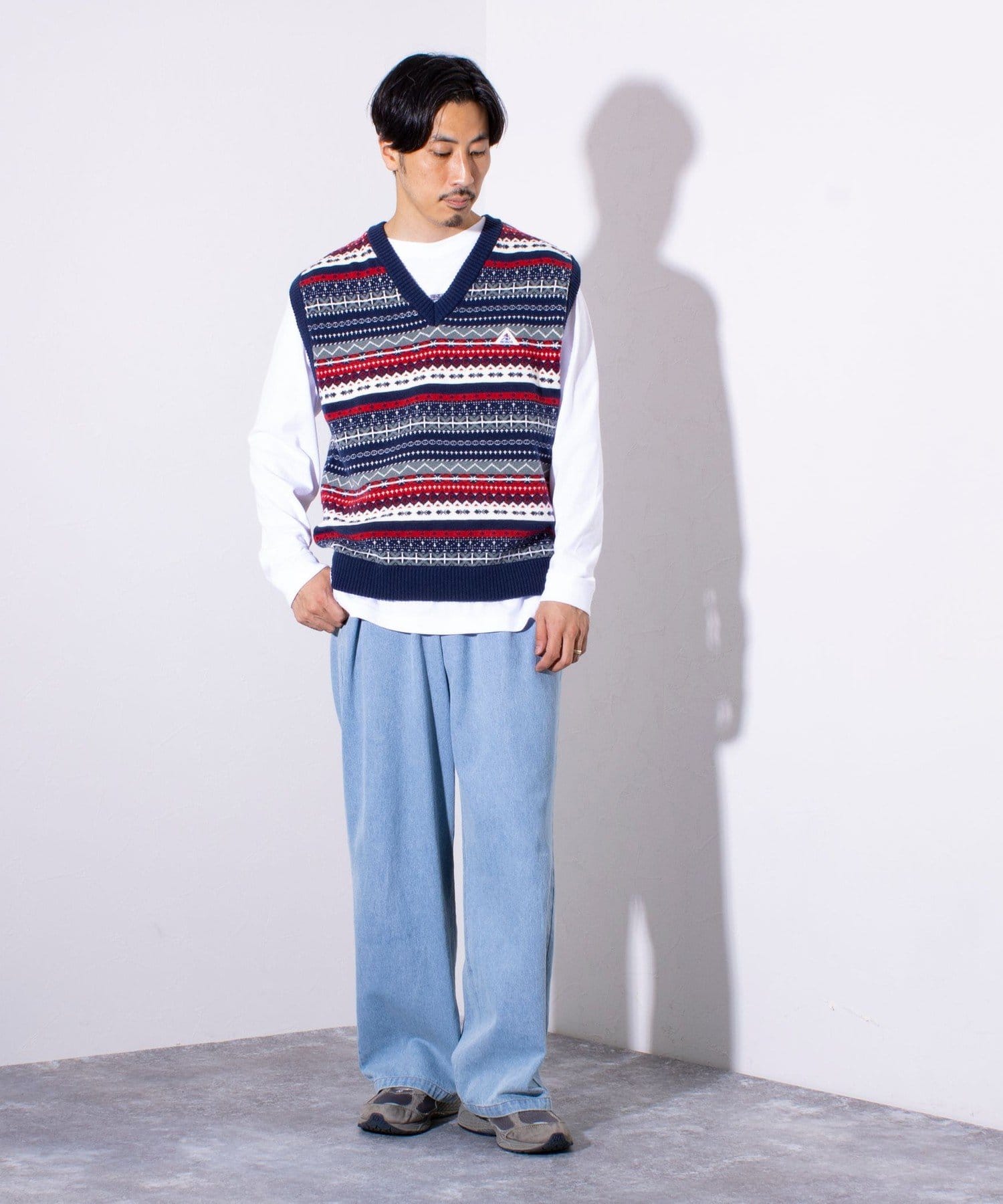 GEVACO】フェアアイル柄 Vネック ニットベスト UNISEX | FREDY