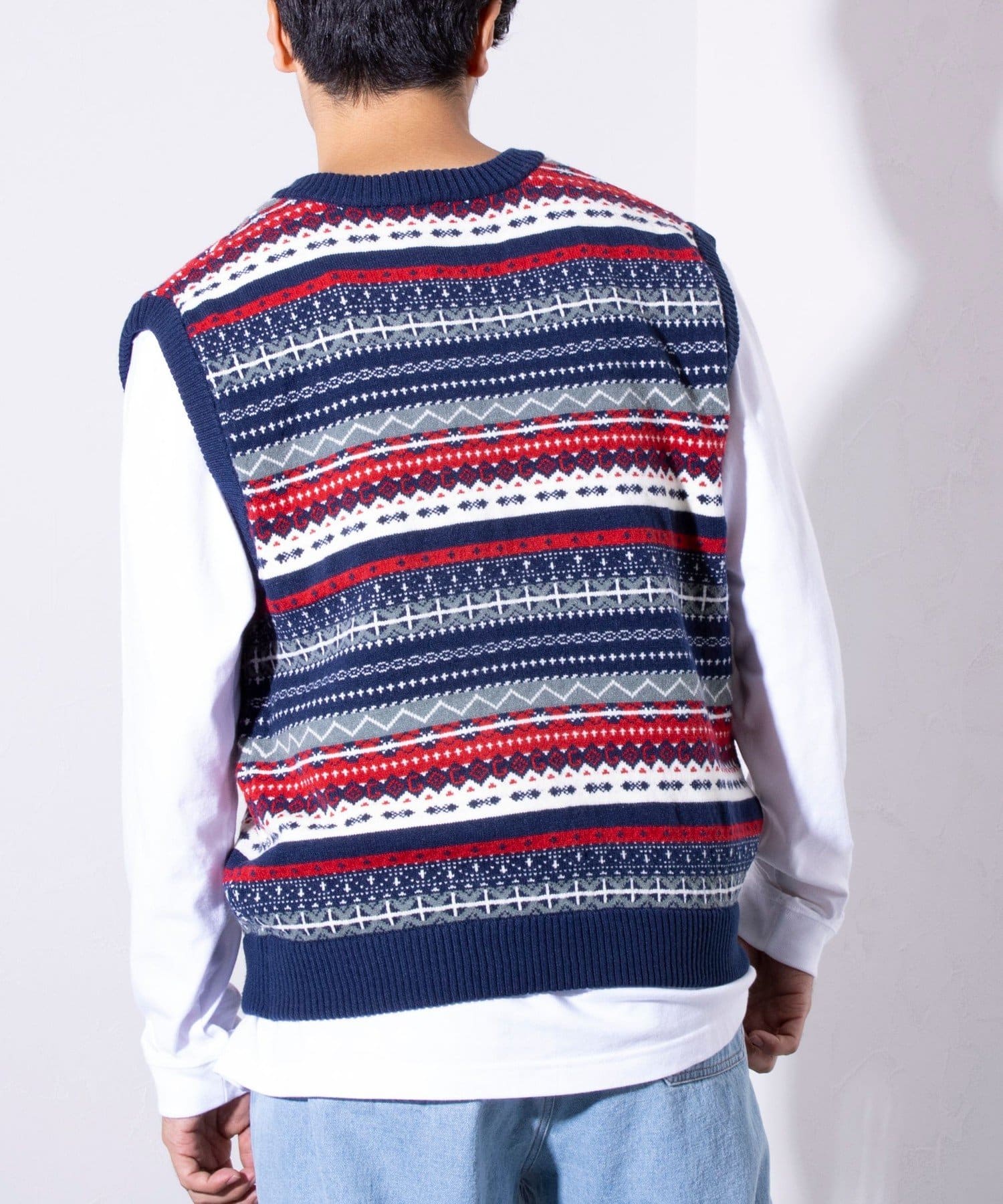 GEVACO】フェアアイル柄 Vネック ニットベスト UNISEX | FREDY