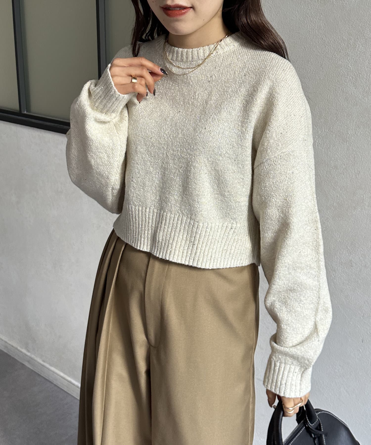 スパンコールショートニット | Thevon.(ゼヴォン)レディース