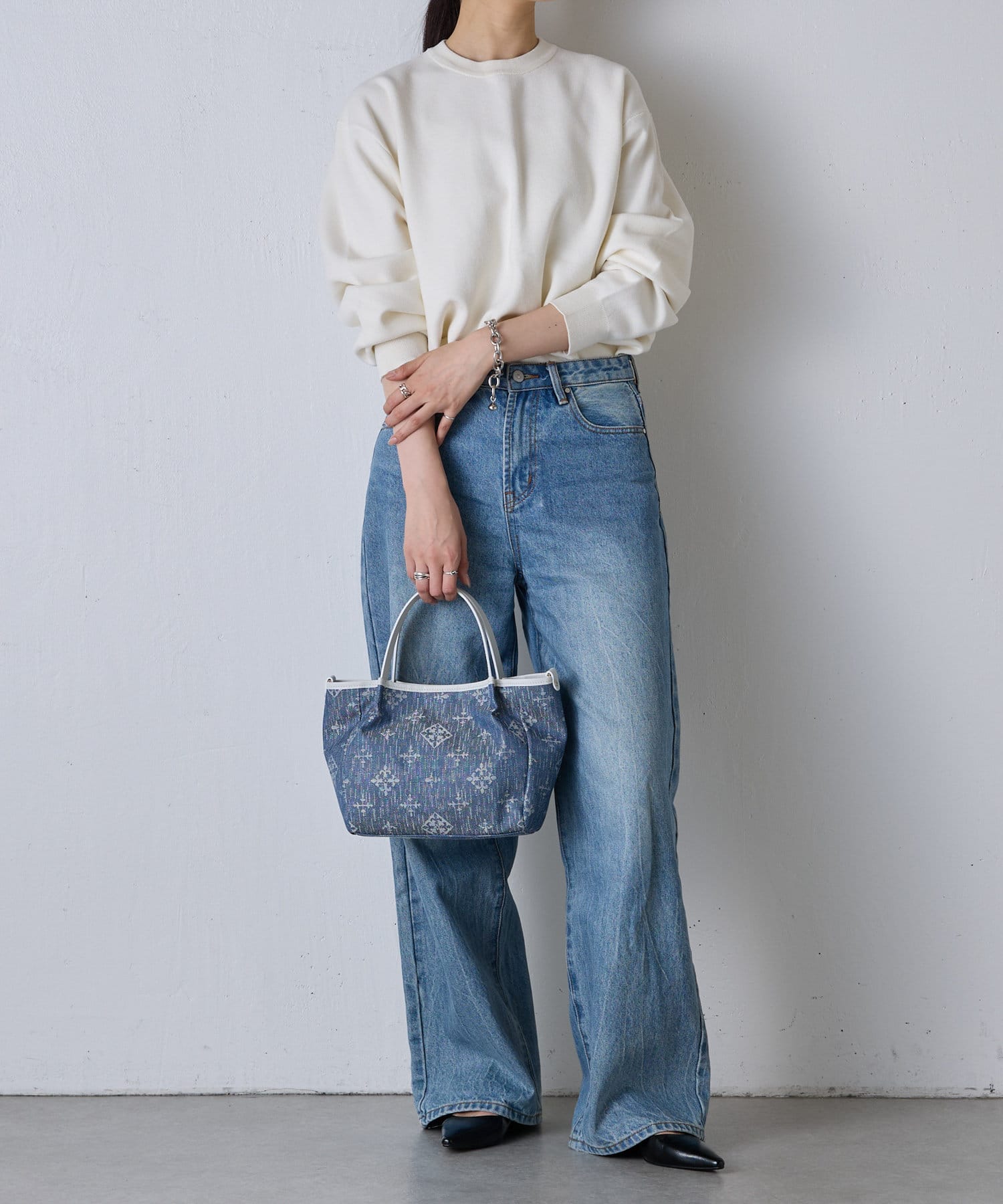 russet(ラシット) ［12月18日までの予約で年内発送］【Denim jacquard】2wayミニトートバッグ