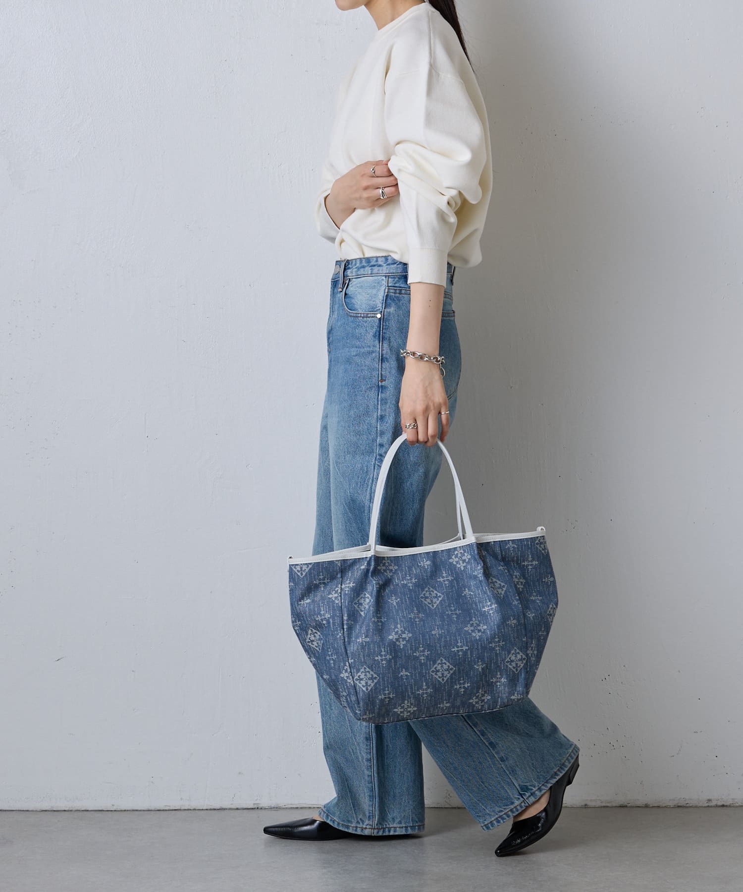 russet(ラシット) 12/13 12:00予約開始【Denim jacquard】2wayトートバッグ