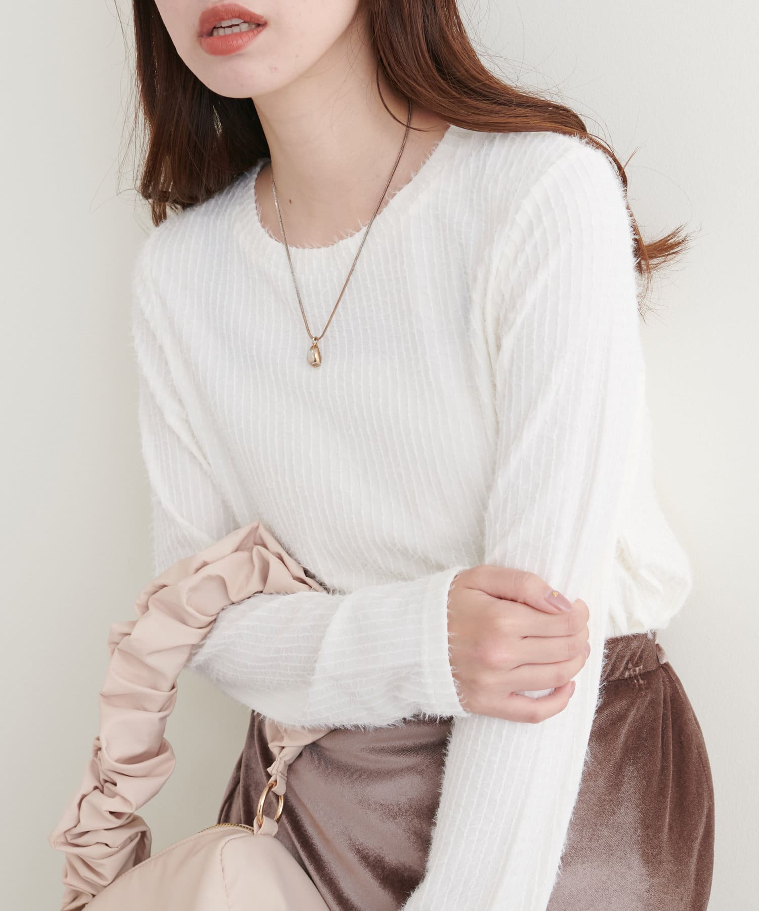 Web限定】フェザーストライプカットトップス | natural couture