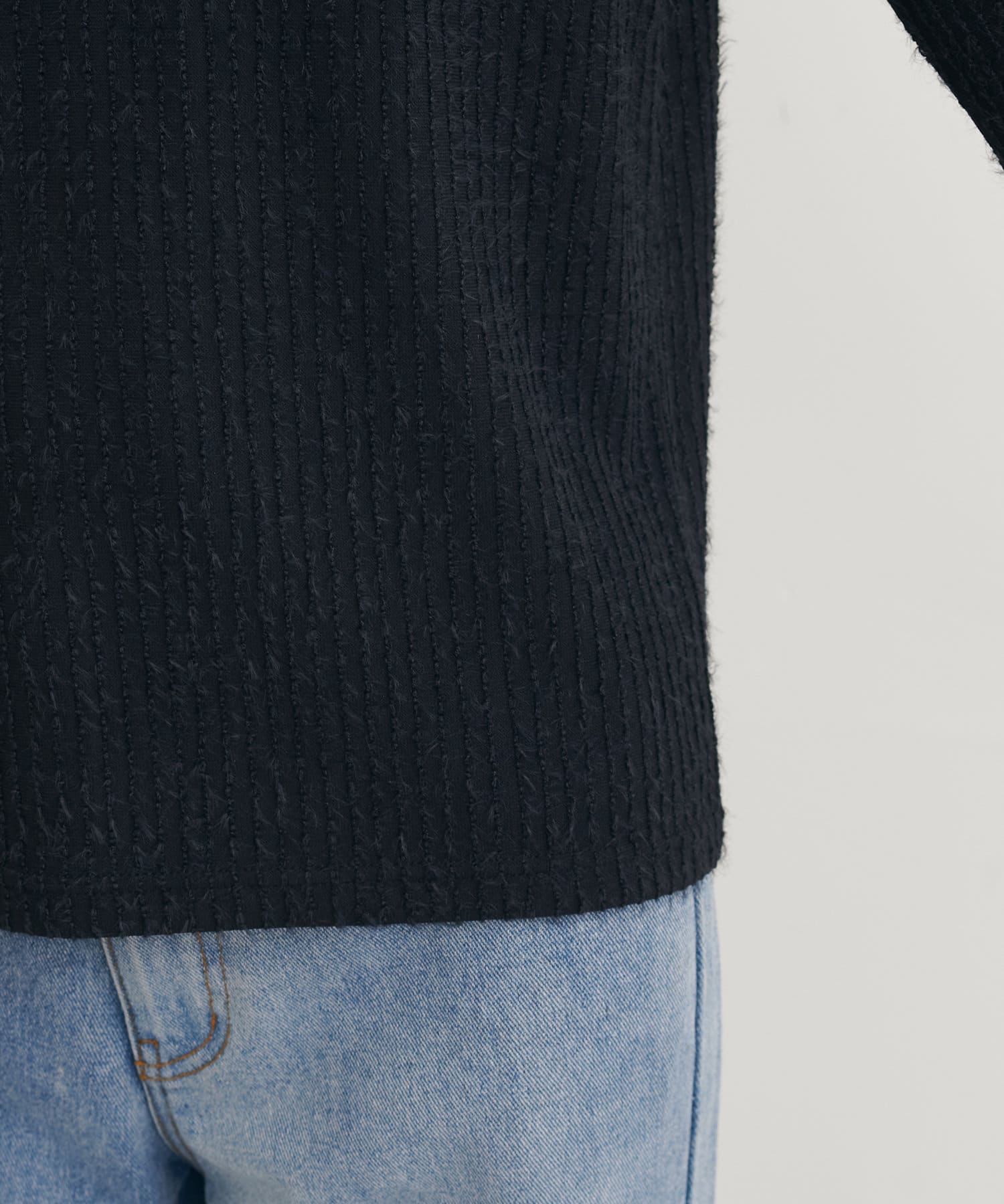 natural couture(ナチュラルクチュール) 【Web限定】フェザーストライプカットトップス