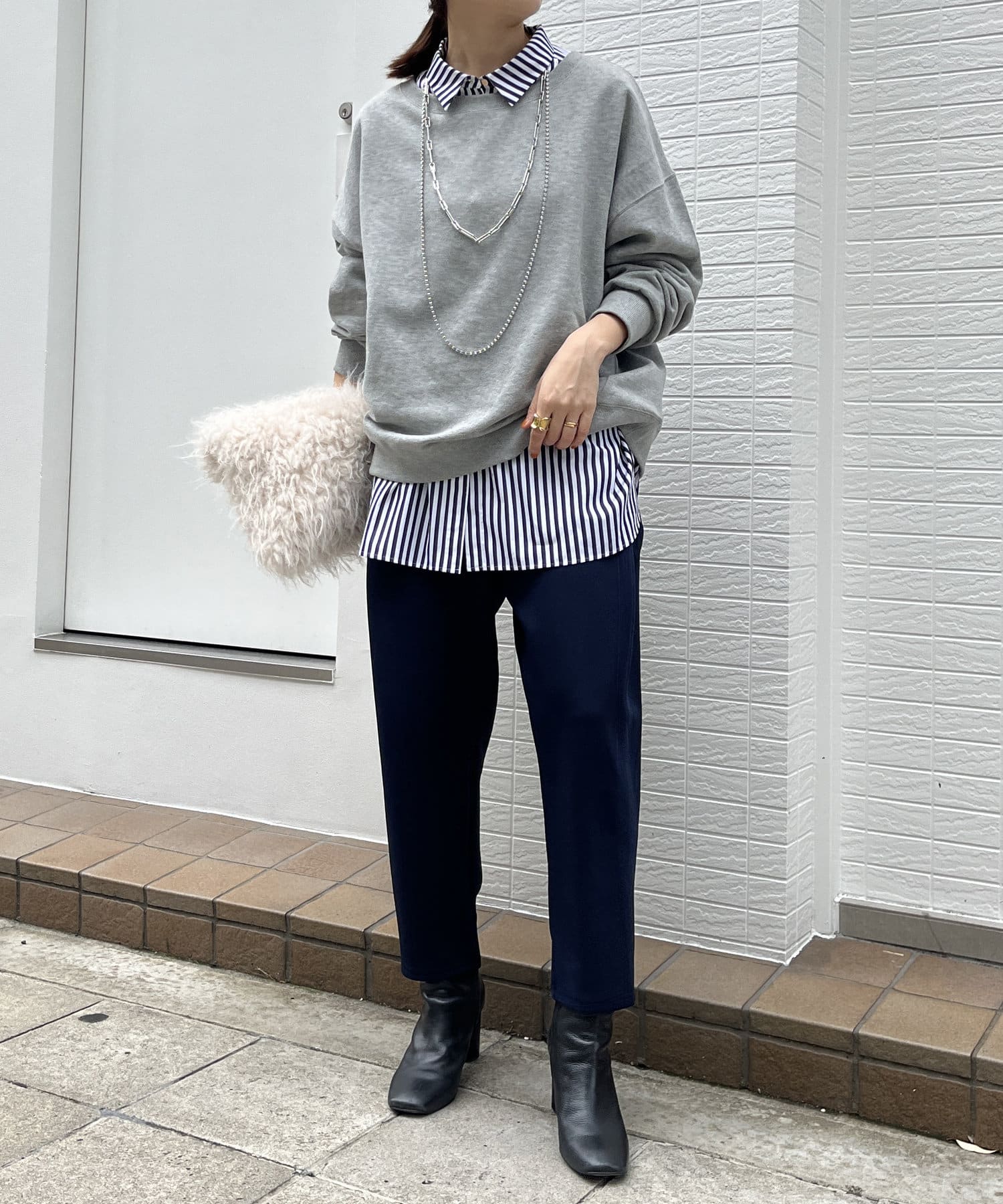 DOUDOU(ドゥドゥ) ヤクストレッチハイウエストパンツ 新品