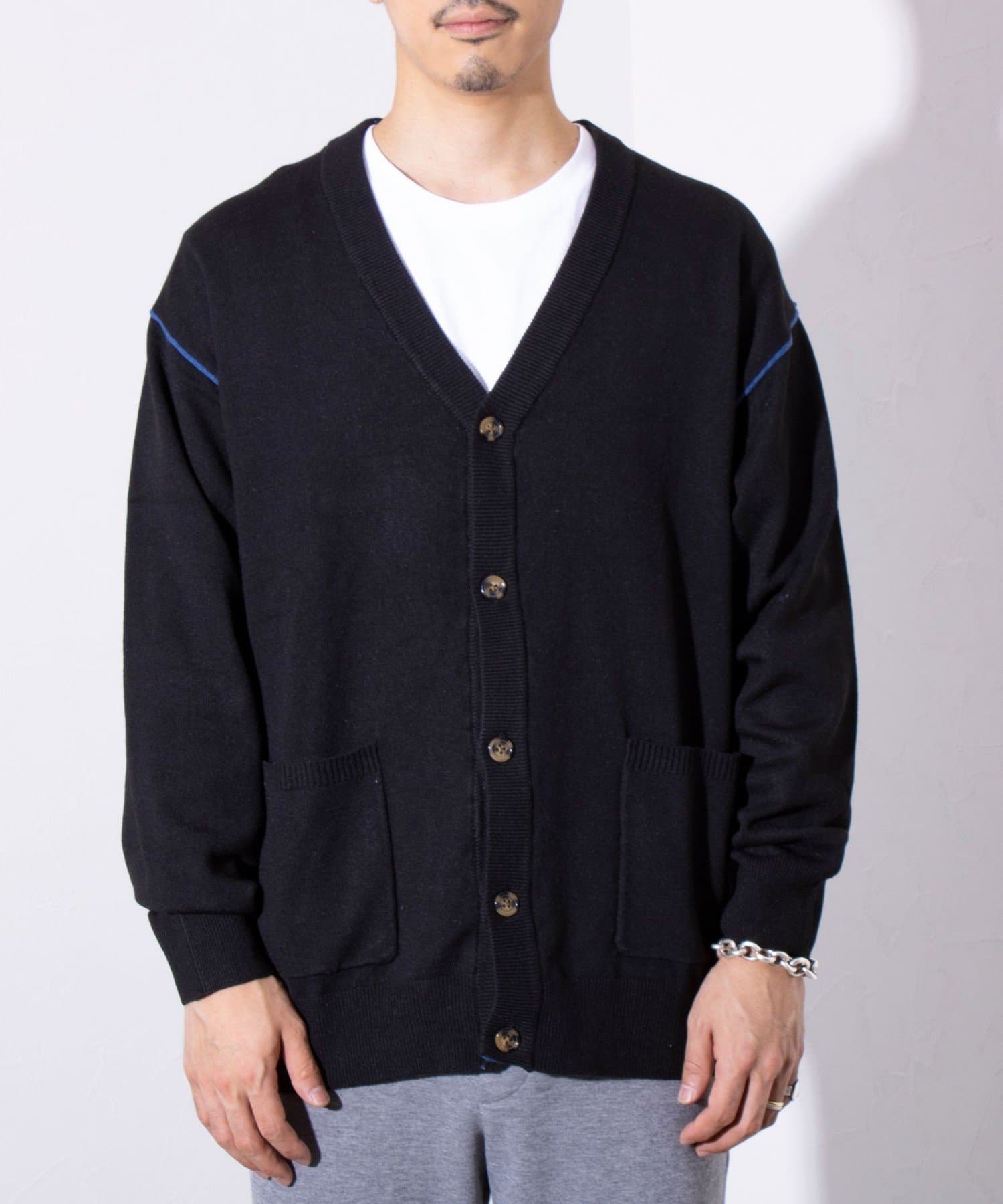 FREDY & GLOSTER(フレディ アンド グロスター) 【GLOSTER】アクセント ニット Vネック カーディガン