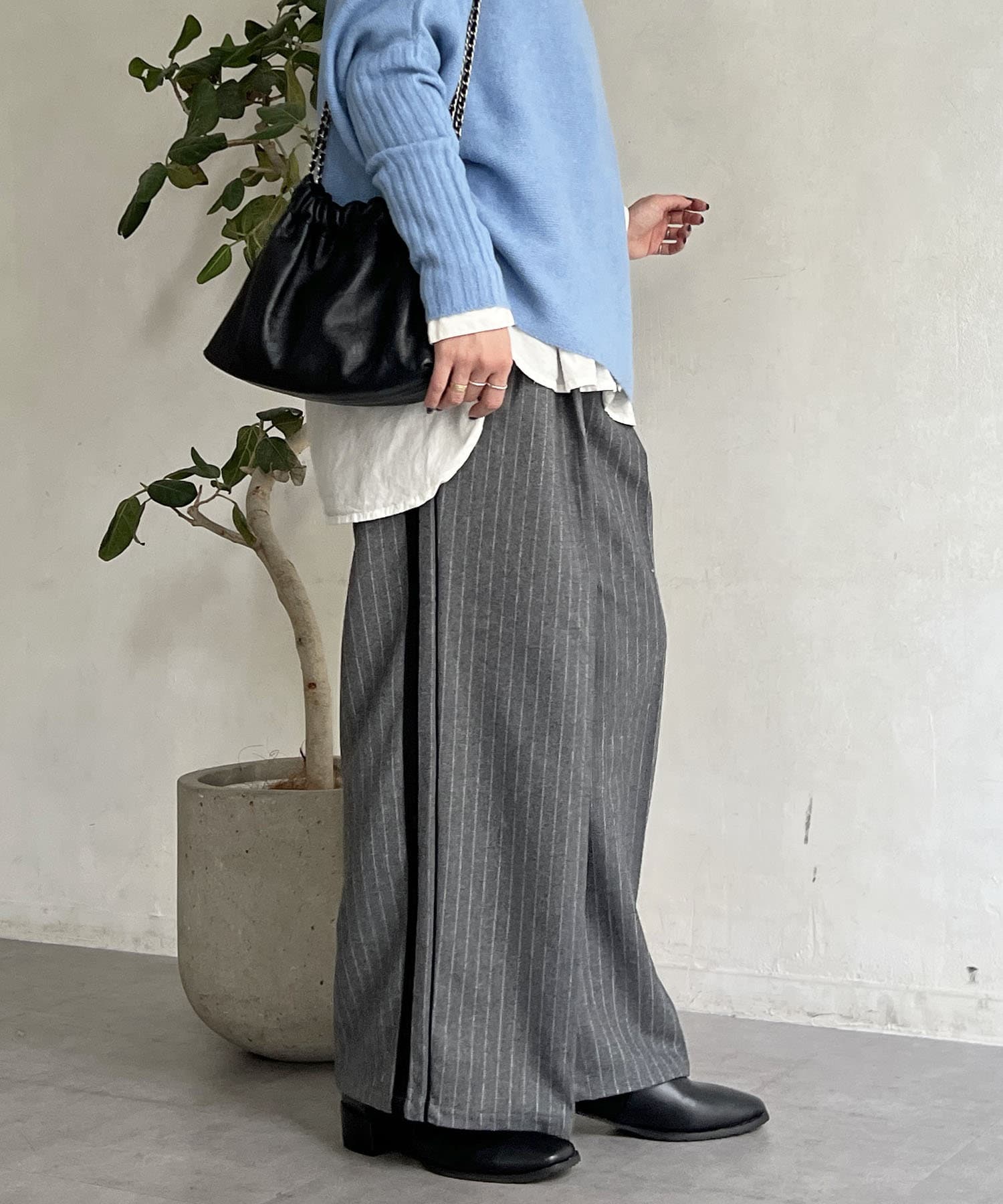 ウールストライプパンツ | un dix cors(アンディコール)レディース