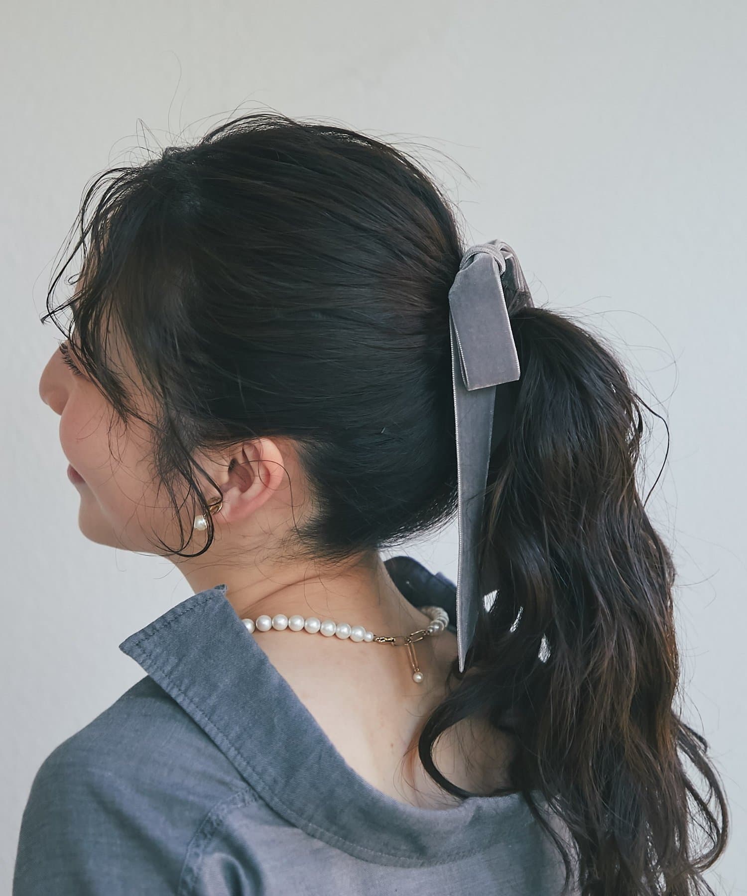 La boutique BonBon(ラブティックボンボン) 【新色追加！・お上品リボン】ベルベットヘアゴム