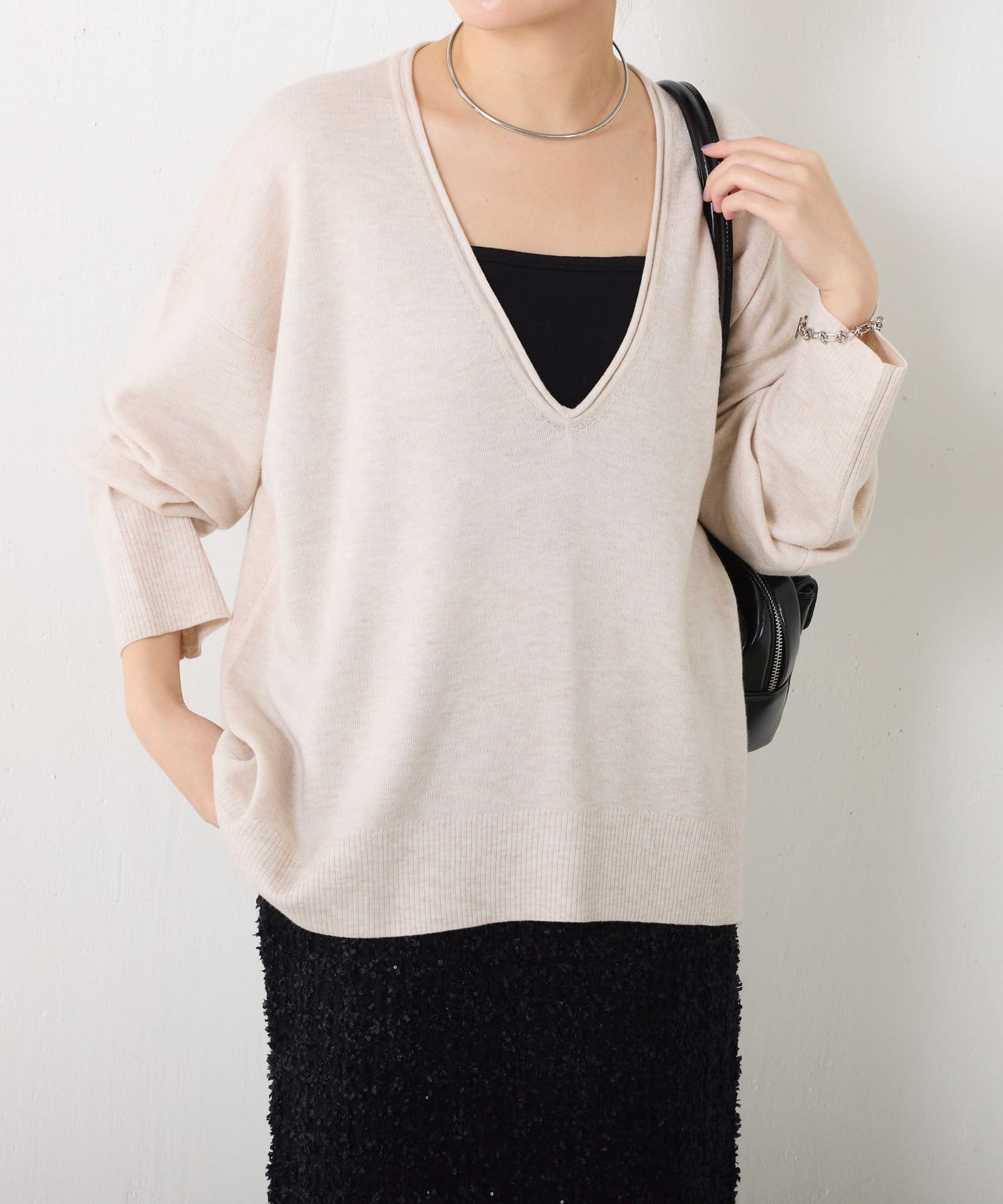 GALLARDAGALANTE 深Vニットプルオーバー GALLARDAGALANTE ニット セーター 深Vニットプルオーバー