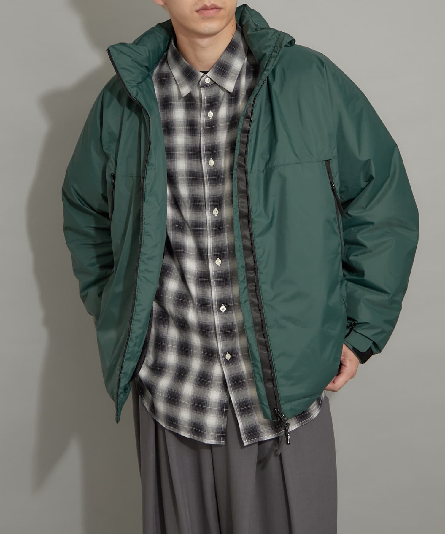 CIAOPANIC(チャオパニック) レディース 【＋phenix/プラスフェニックス】 L-7 DOWN JACKET L-7 ダウンジャケット ダークグリーン