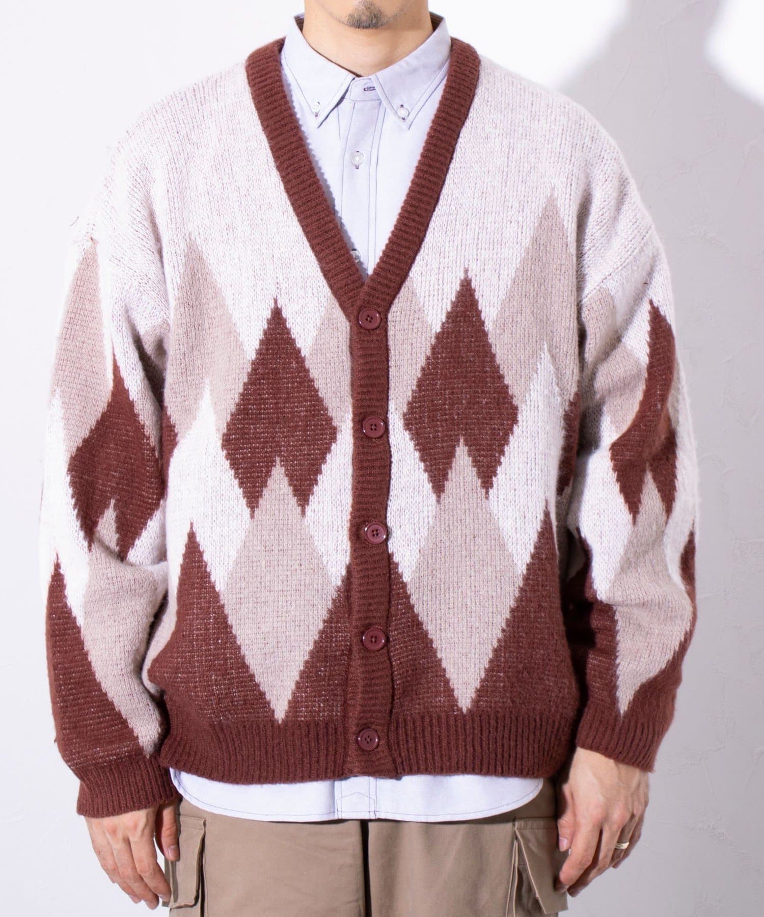 FREDY & GLOSTER(フレディ アンド グロスター) 【GLOSTER】モヘヤライク カーディガン (チェック/アーガイル)