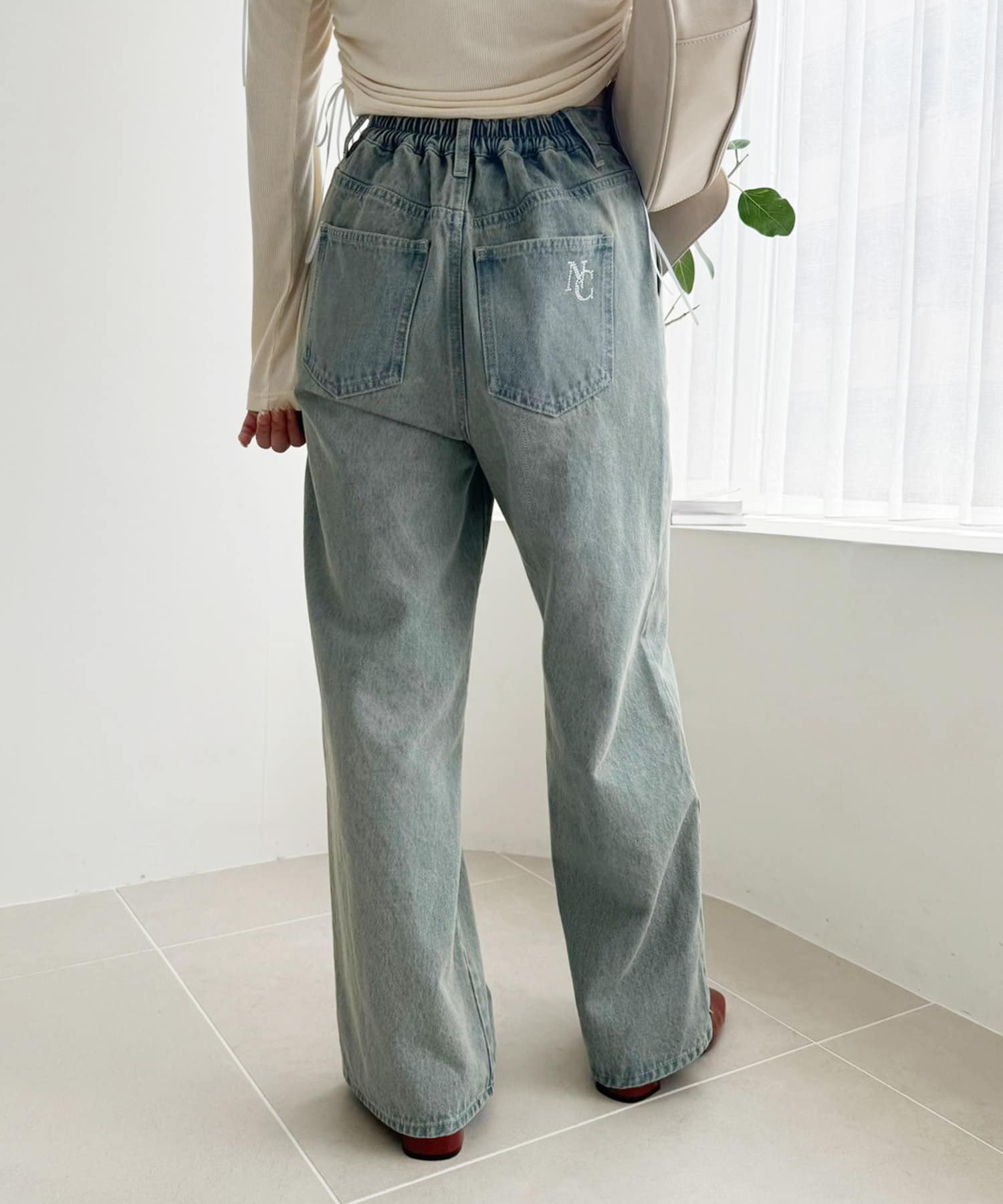 one after another】ビジューワイドデニム | NICE CLAUP / OLIVE