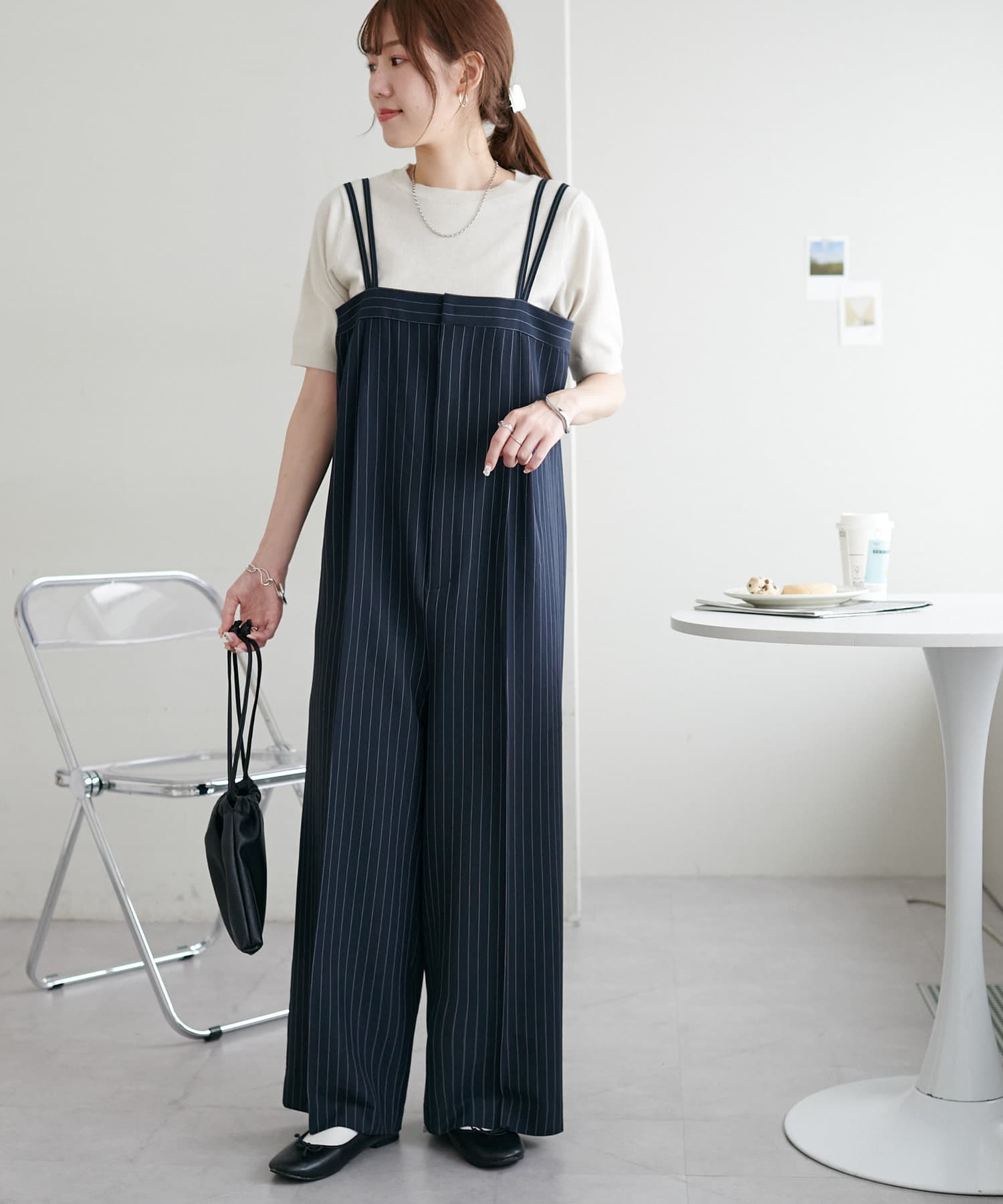〝 It's ME 〟コットンストライプバルーンサロペット It's ME 〟リネンバルーンサロペット｜nest Robe / CONFECT