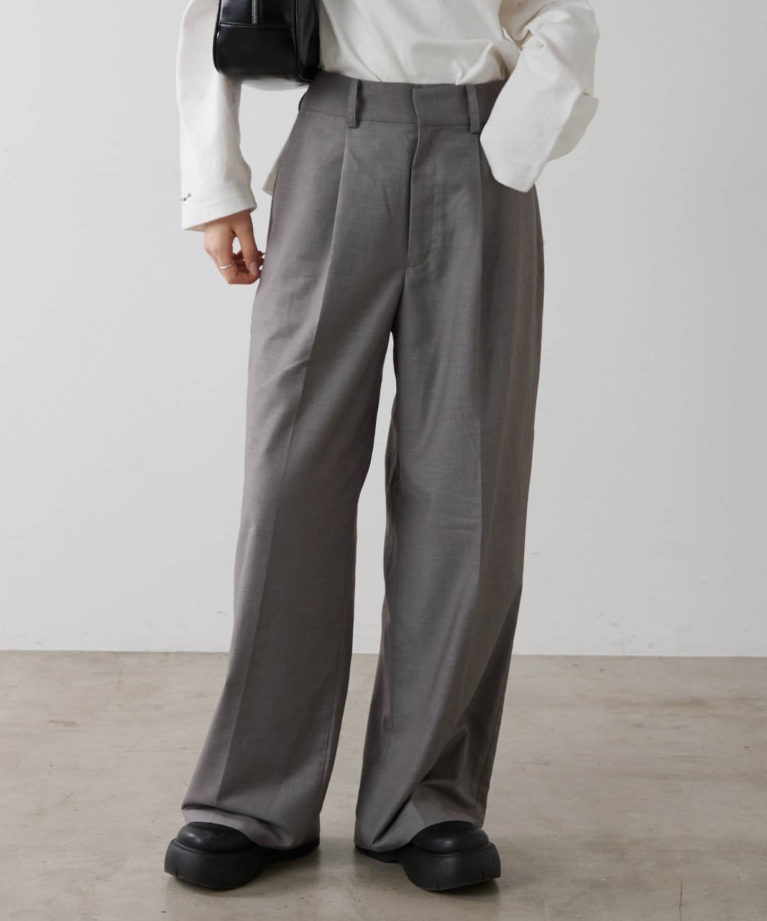 OUTLET(アウトレット) 【CIAOPANIC TYPY】サス付タックワイドスラックス