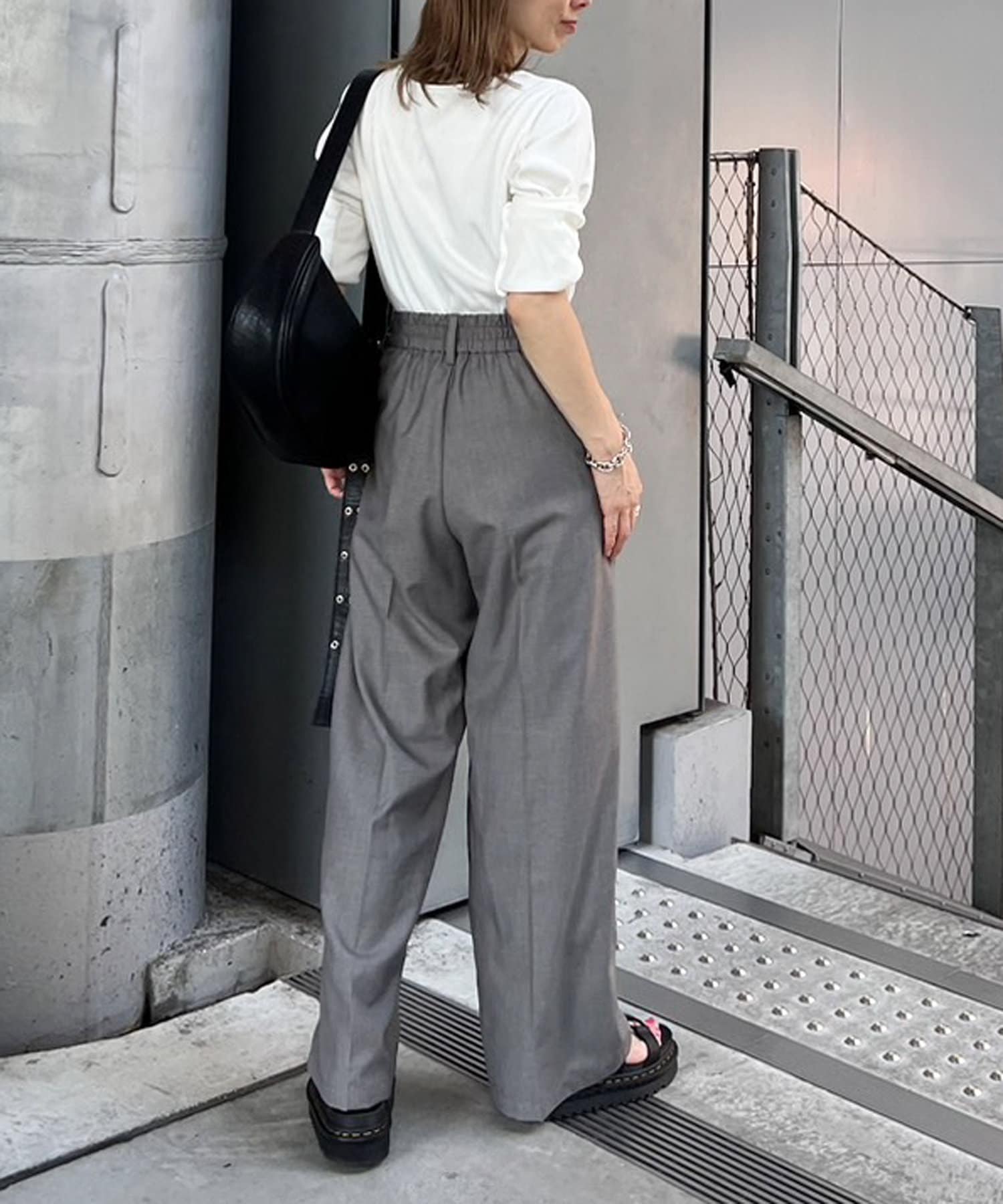 OUTLET(アウトレット) 【CIAOPANIC TYPY】サス付タックワイドスラックス