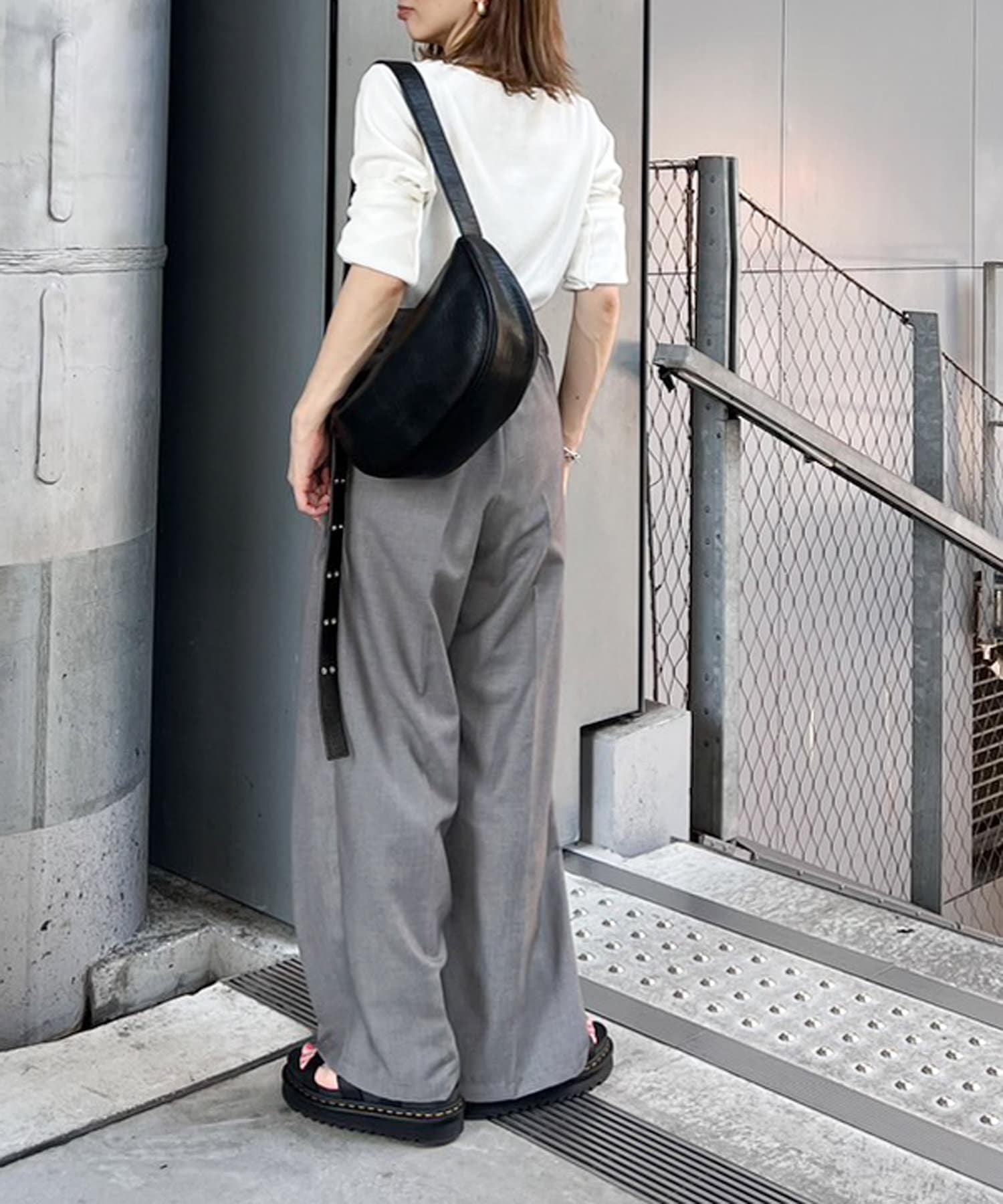 OUTLET(アウトレット) 【CIAOPANIC TYPY】サス付タックワイドスラックス