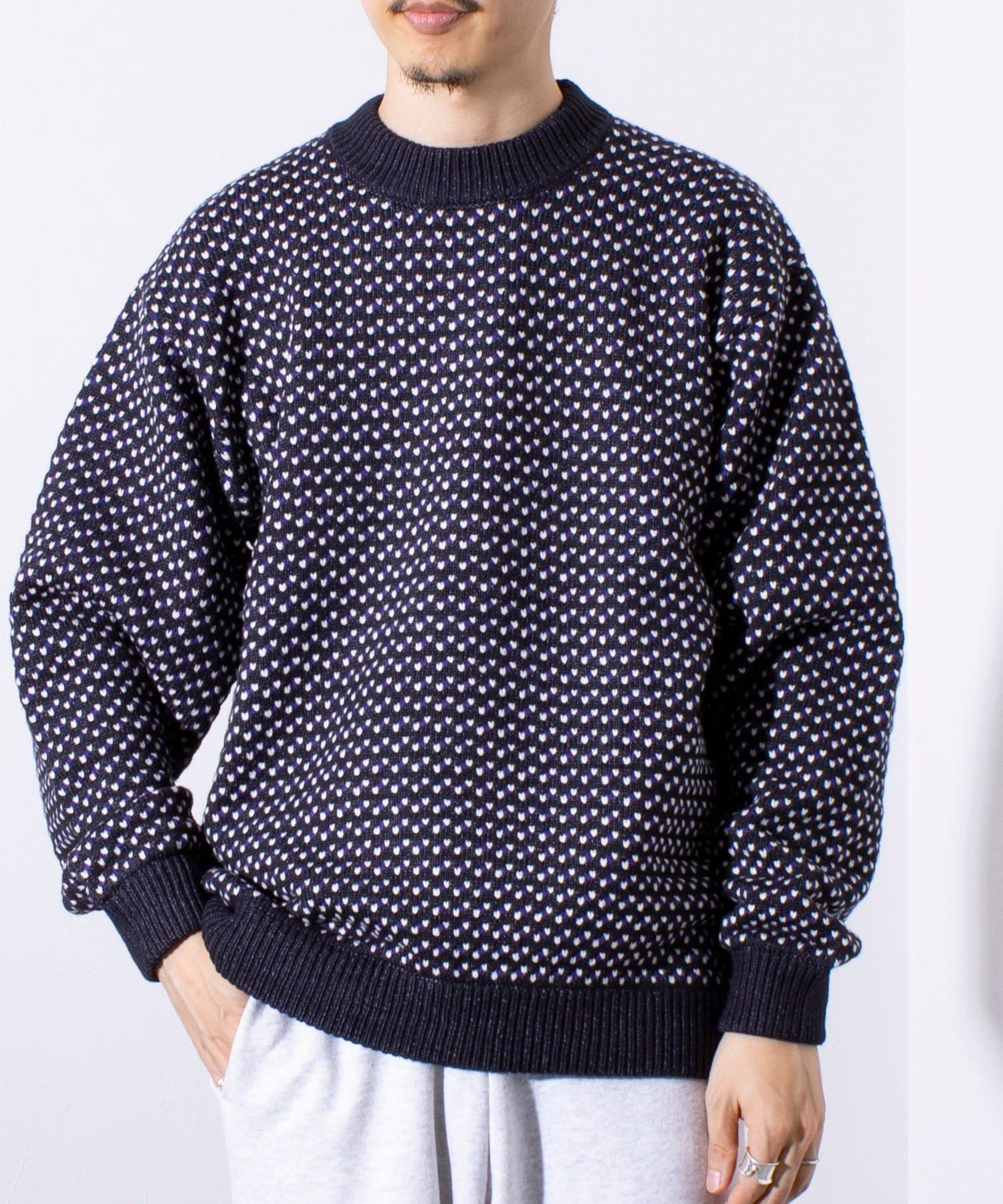 FREDY & GLOSTER(フレディ アンド グロスター) 【L.L.Bean】Birds-Eye バーズアイニット クルーネック