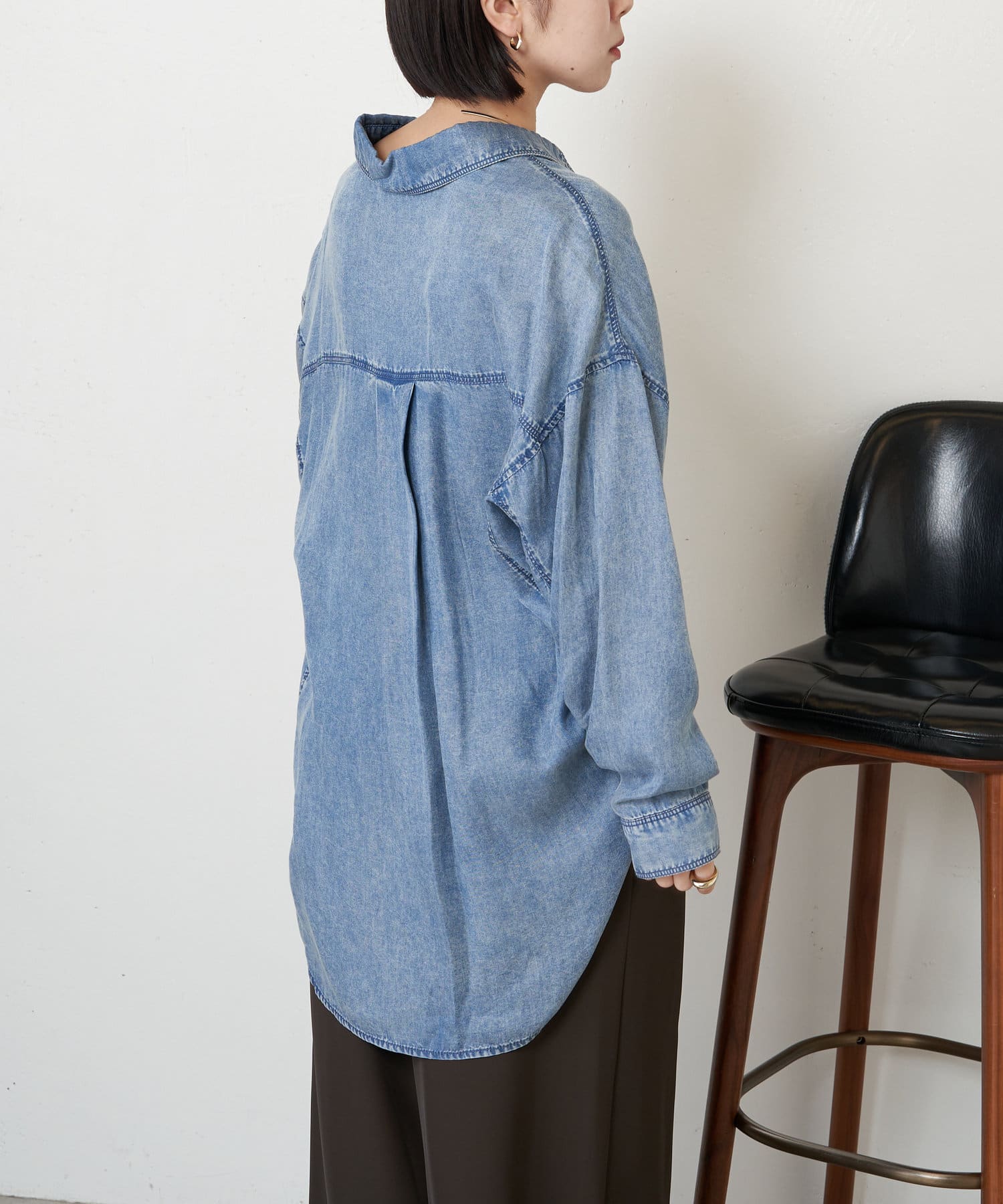 Jena　espace merveilleux(ジェナ　エスパスメルヴェイユ) 【オールシーズン着用可能／新色登場】テンセルデニムシャツ