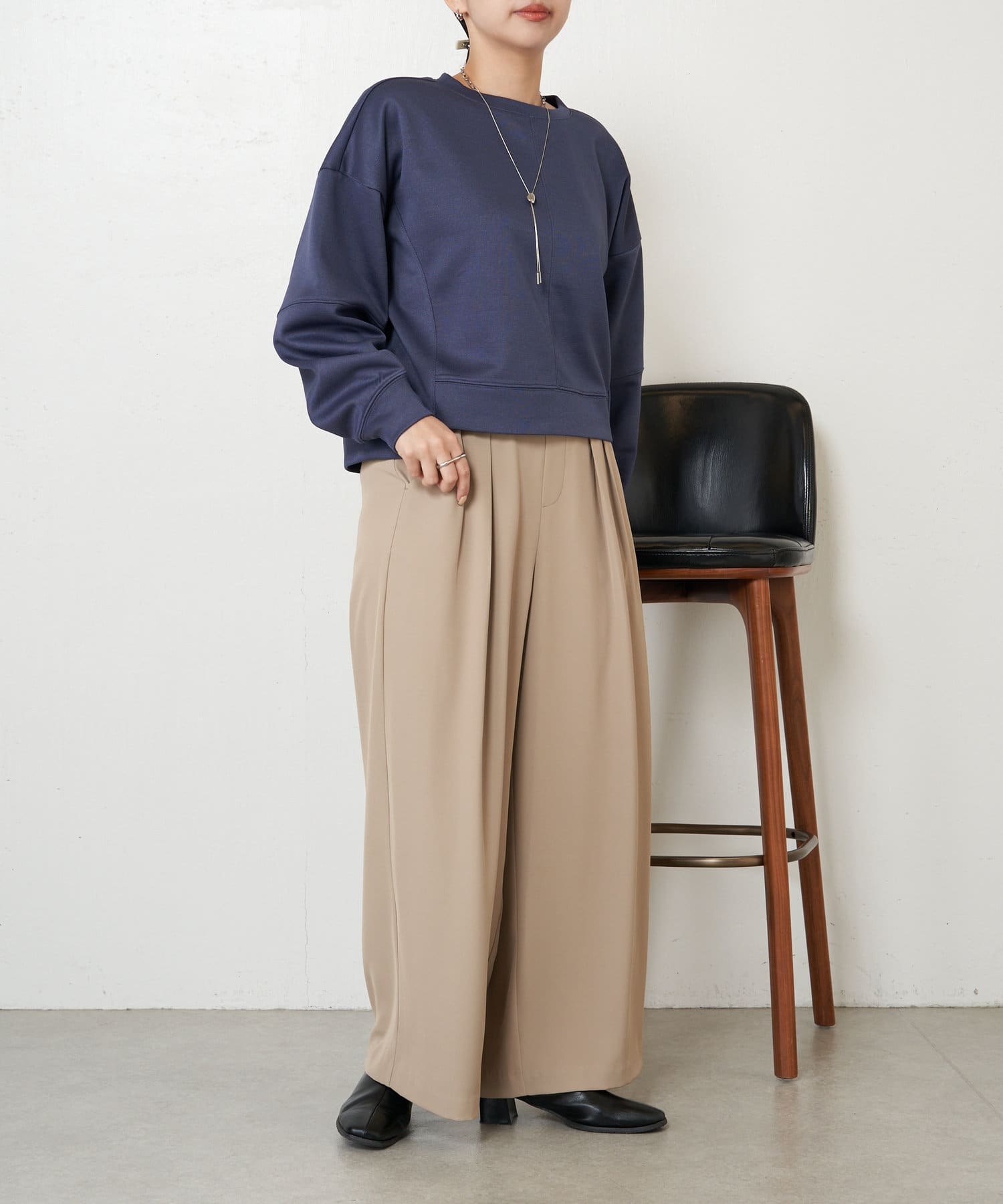 ジェナエスパスメルヴェイユ　トロミ2タックワイドパンツ リニューアル】トロミタックワイドパンツ2（その他パンツ