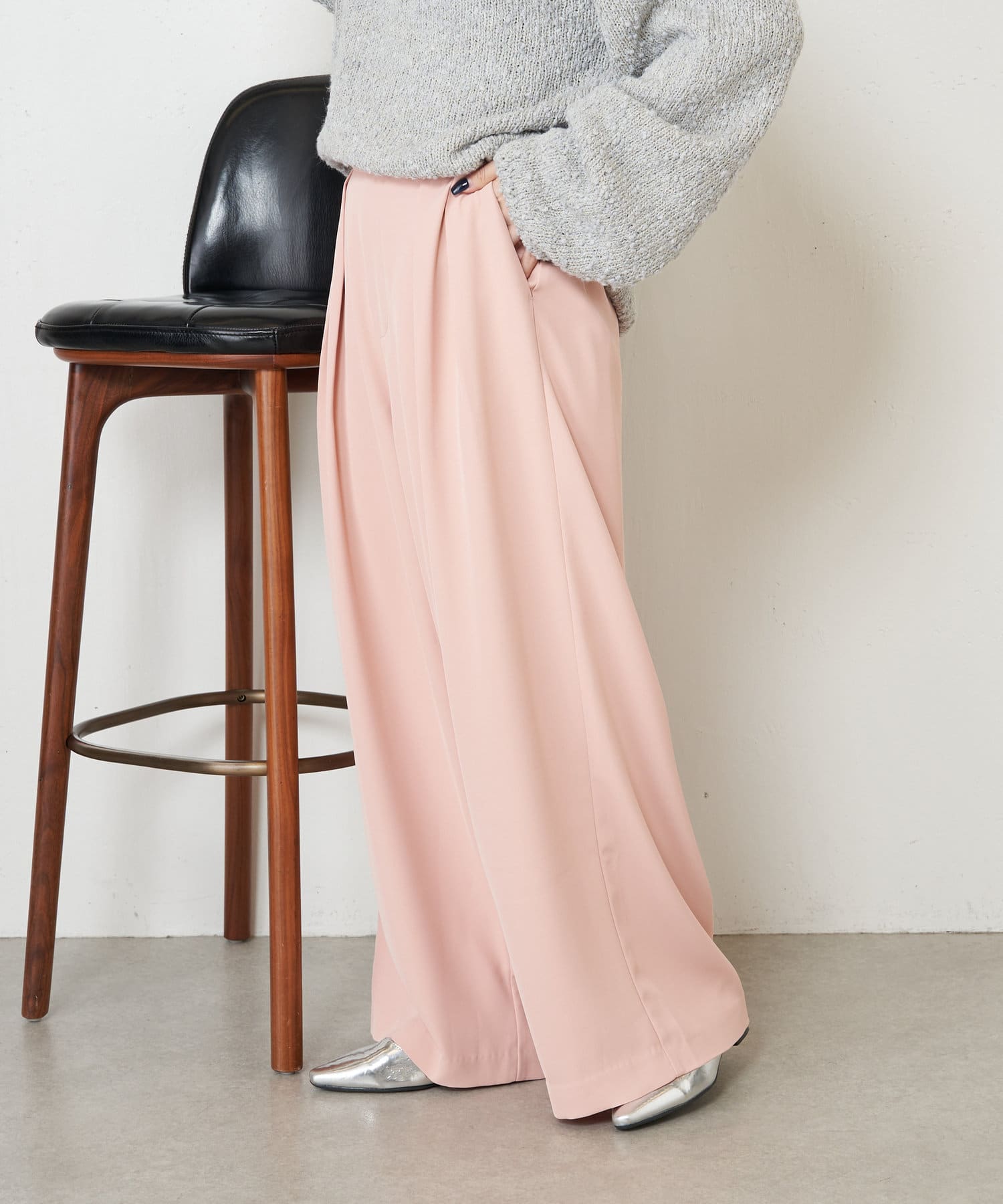 Jena　espace merveilleux(ジェナ　エスパスメルヴェイユ) 【美脚が叶う褒められパンツ／WEB限定カラー】トロミ2タックワイドパンツ