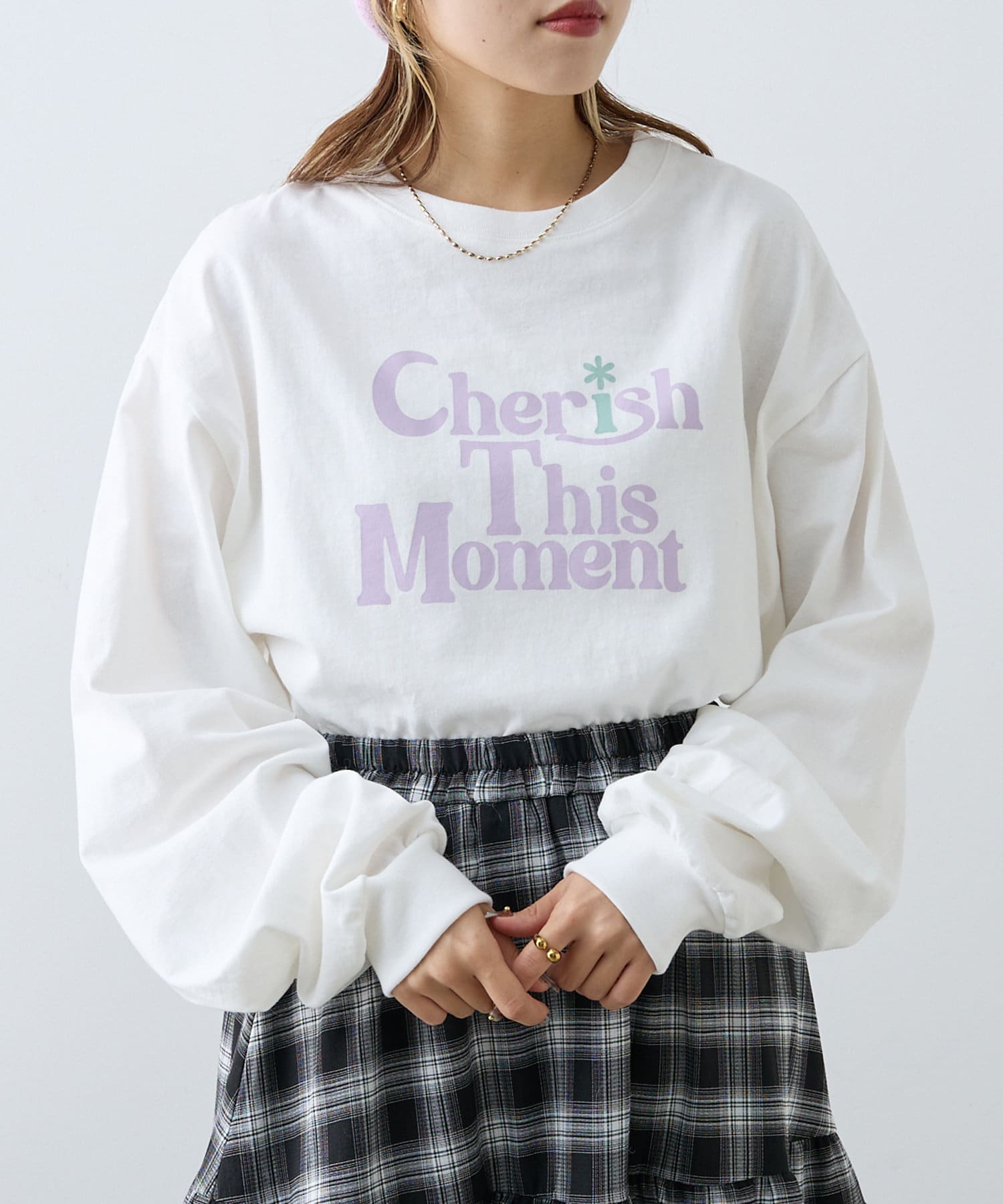 w closet(ダブルクローゼット) ロゴアソートロンTEE