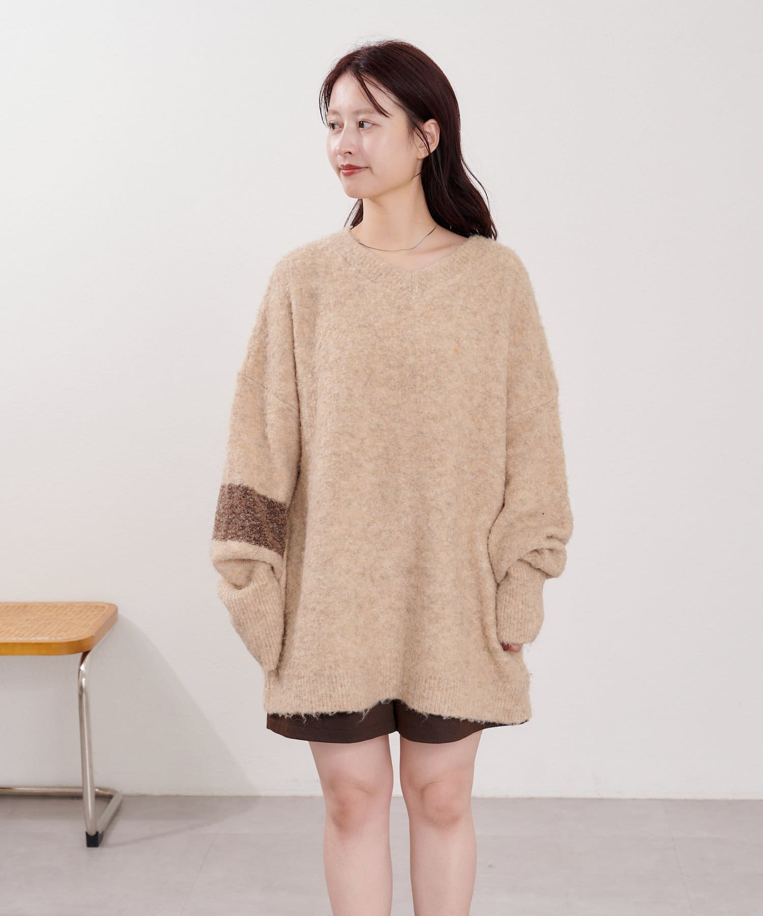 Kastane - 完売❇️ メランジロゴニット　アイボリー Kastane（カスタネ）の「メランジロゴニット（ニット/セーター