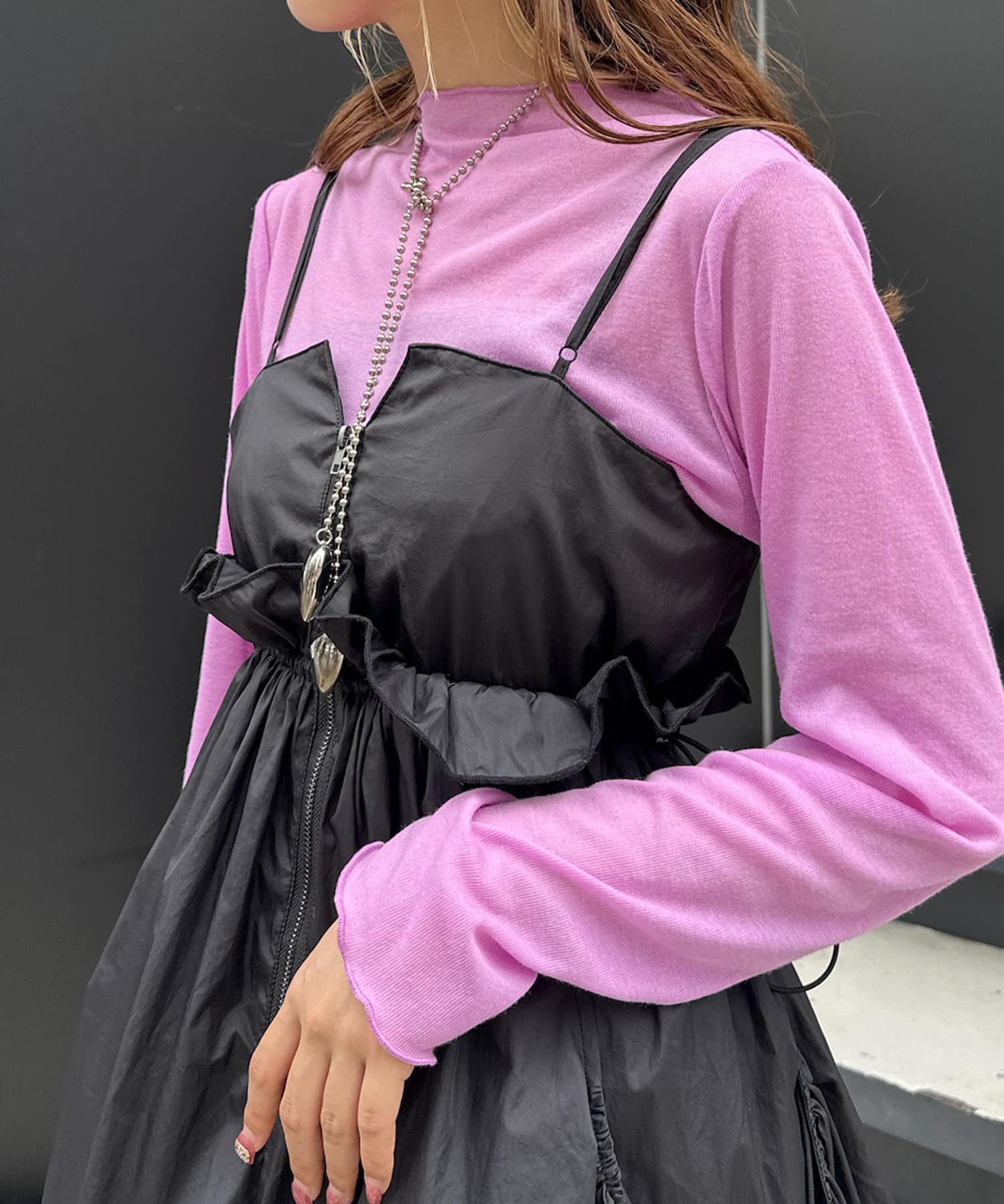 OUTLET(アウトレット) 【w closet】シアーボトルネックカットソー