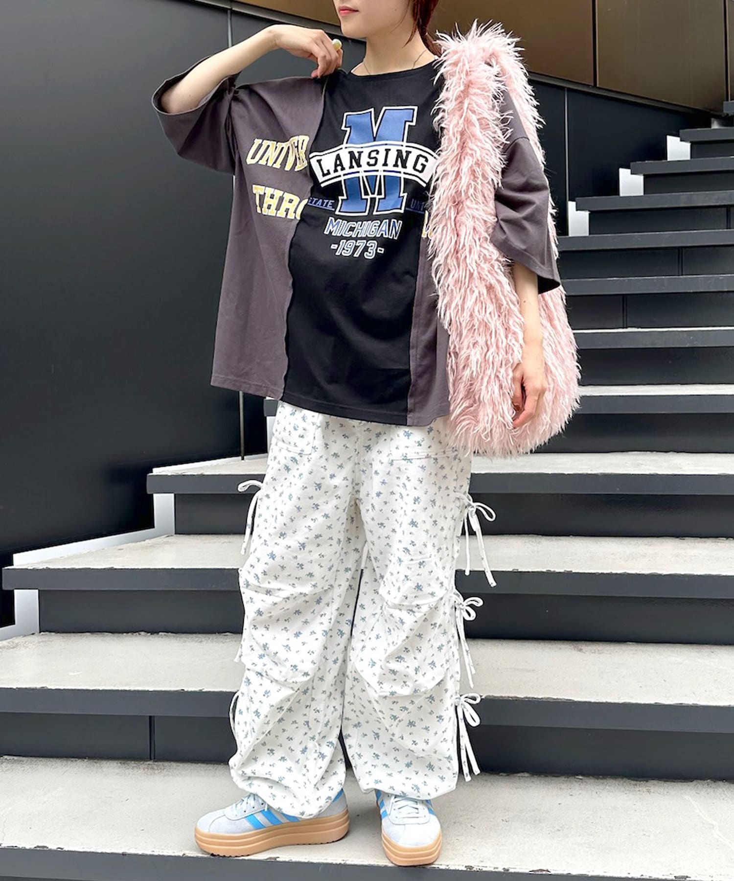 OUTLET(アウトレット) 【w closet】リメイク切替Tシャツ